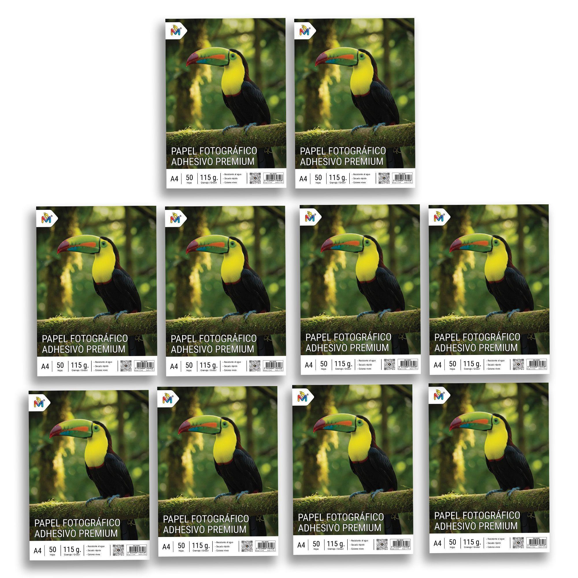 Super Pack 500 Hojas Papel Foto Adhesivo A4 - 115g Glossy-3