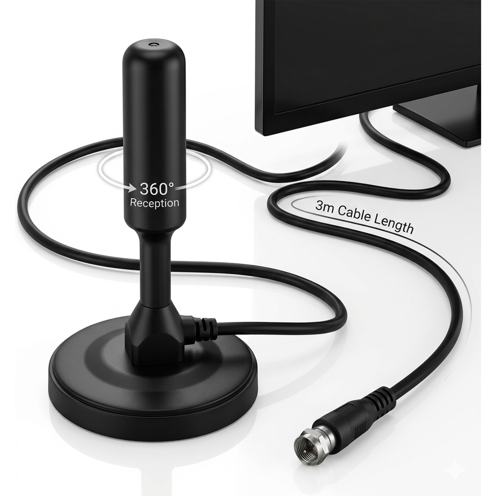 Antena HD TV 360 Interior Coaxial Señal Digital-4