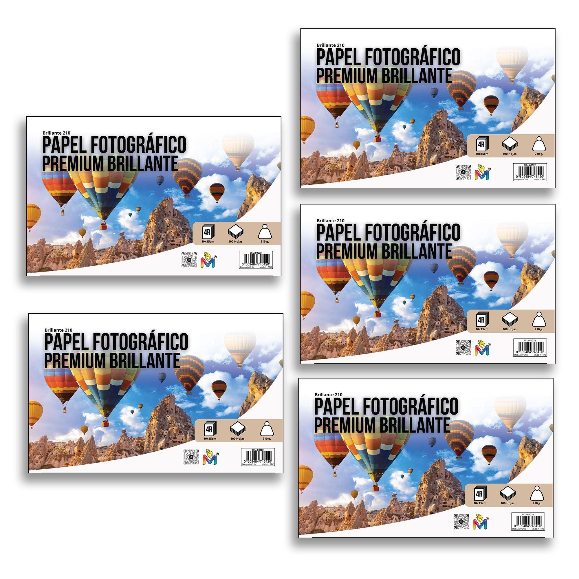 Papel Foto Glossy 10x15 210g - 500 Hojas Waterproof Pro-3