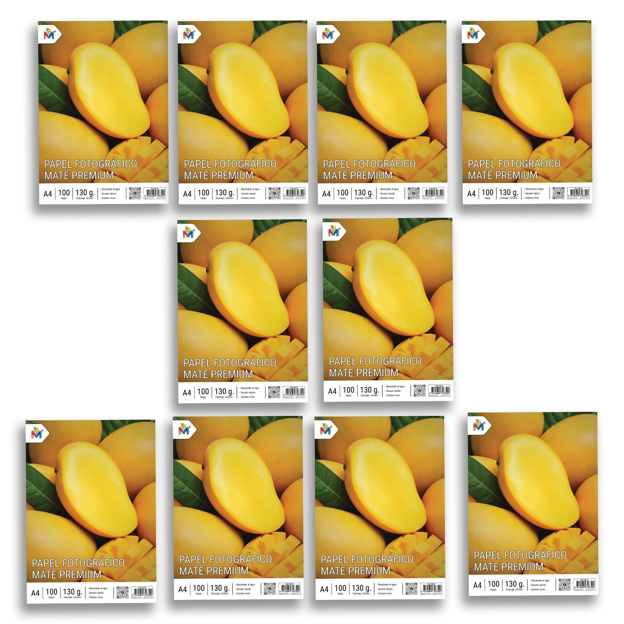 10 Unidades Papel Mate 130g - 1000 Hojas Colores Vibrantes-2