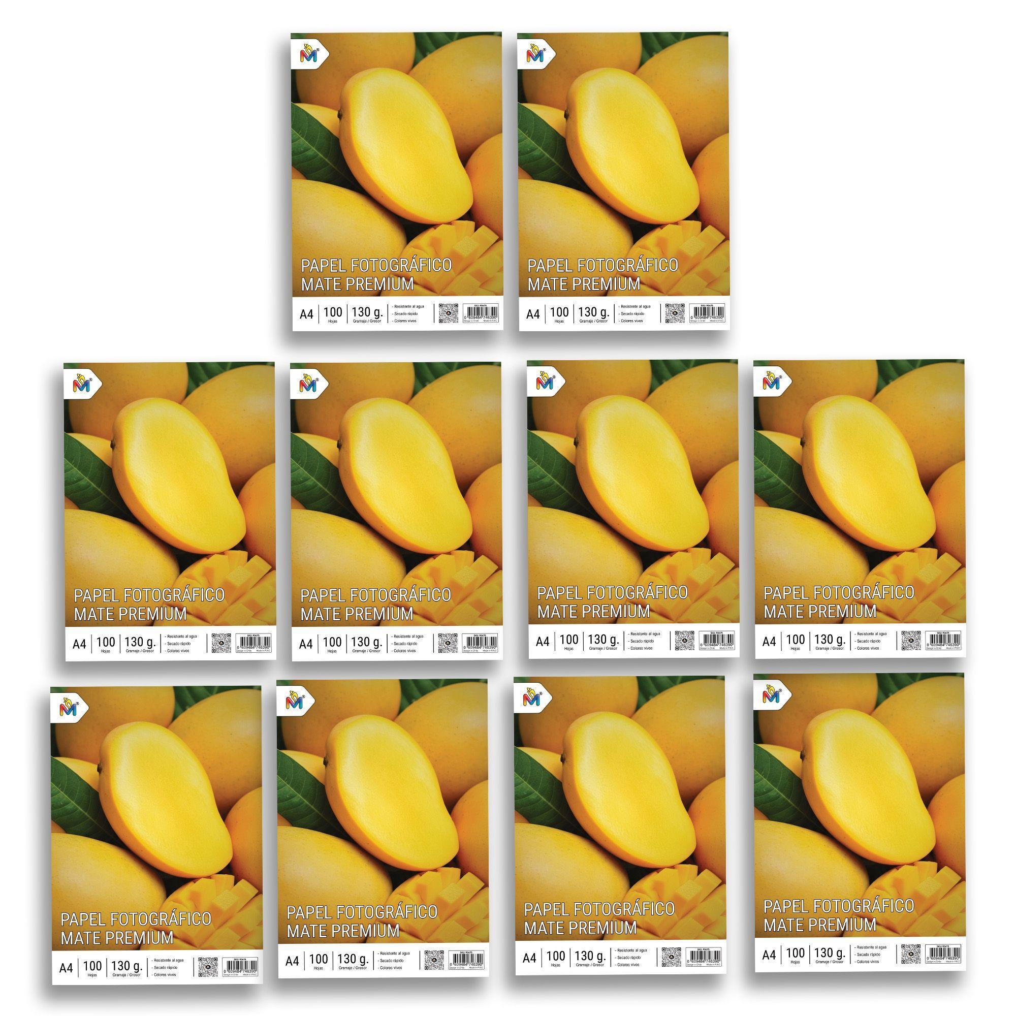 10 Unidades Papel Mate 130g - 1000 Hojas Colores Vibrantes-3