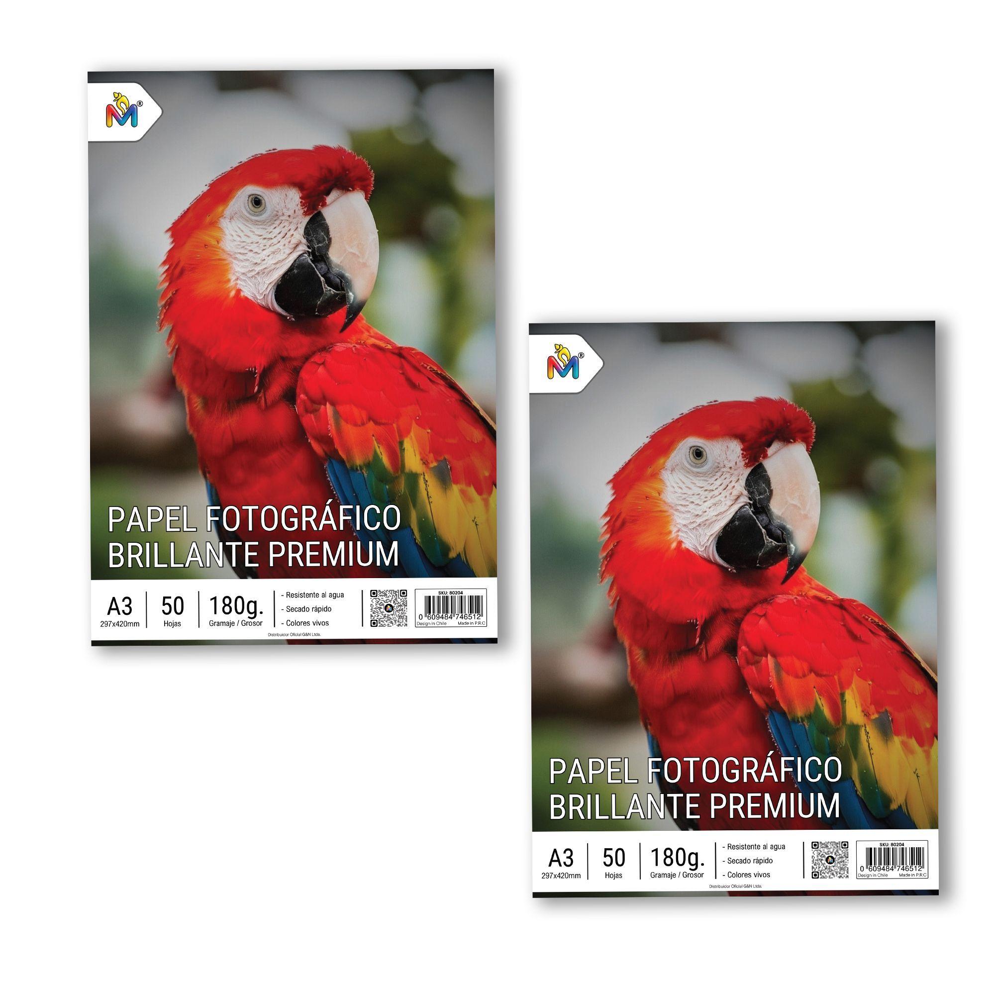 Papel Foto A3 180gsm - 100 Hojas Secado Rápido Alta Res-2