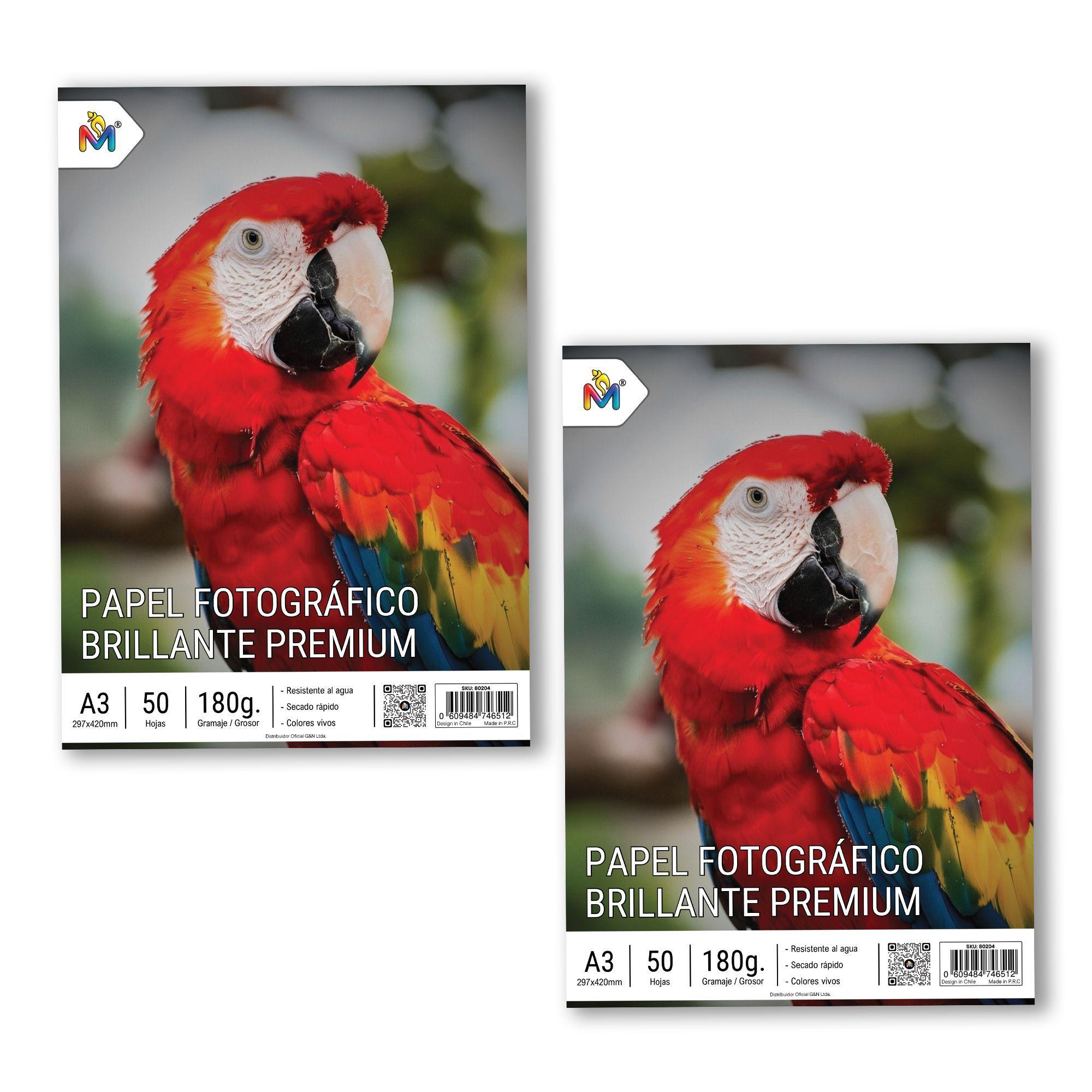 Papel Foto A3 180gsm - 100 Hojas Secado Rápido Alta Res-3