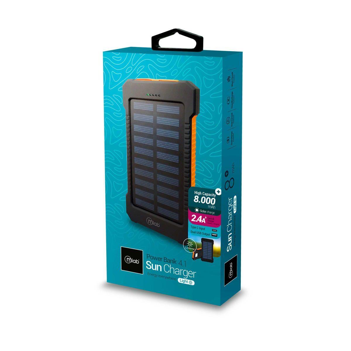 POWERBANK SOLAR 8.000mAh SUN CHARGER LIGHT 4 EN 1 MLAB 310MLB09408-3