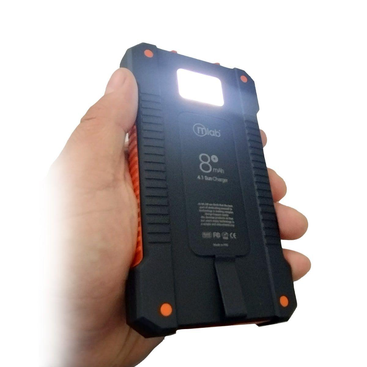 POWERBANK SOLAR 8.000mAh SUN CHARGER LIGHT 4 EN 1 MLAB 310MLB09408-4