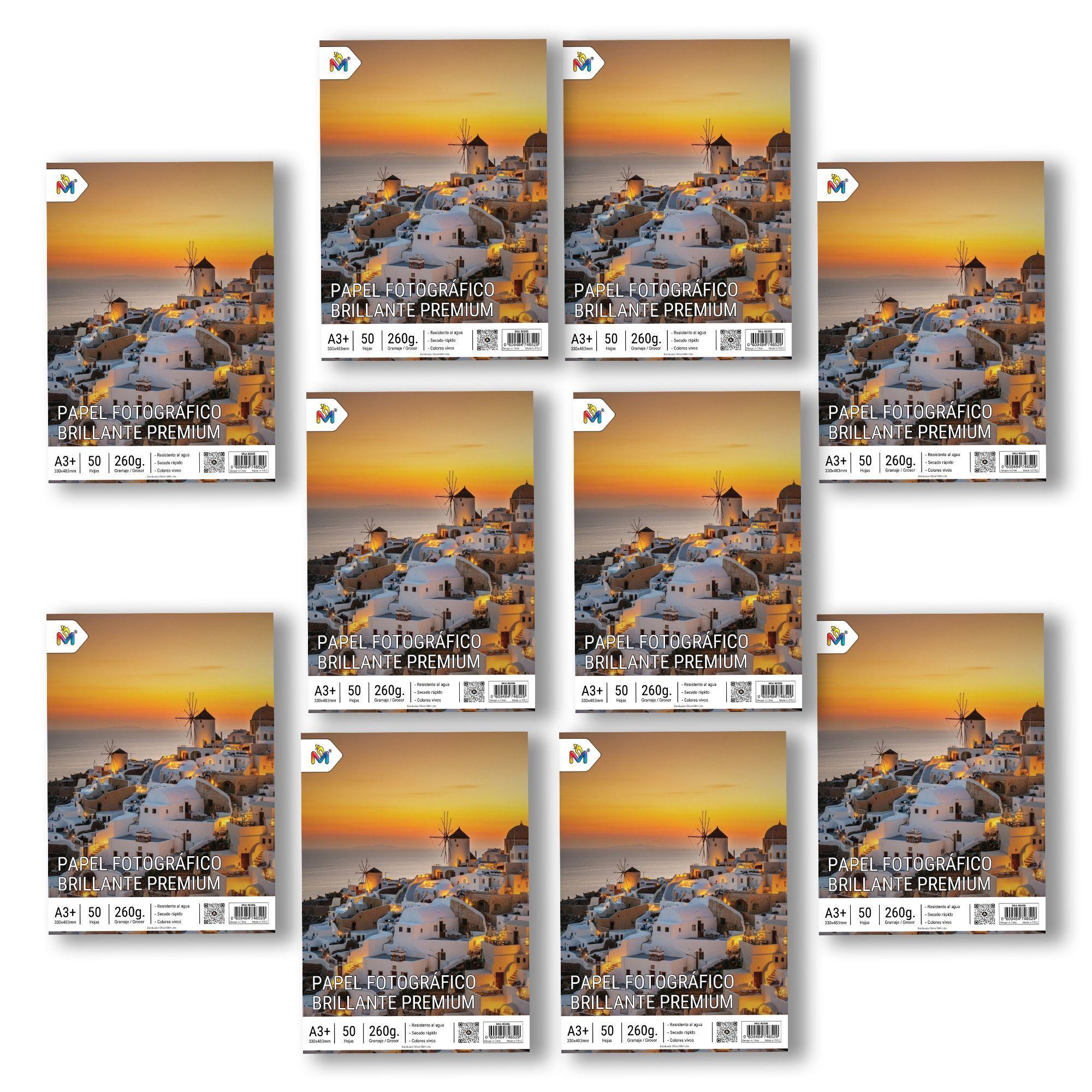 Pack 10 Papel Foto Brillante A3 260g - 500 Hojas 5760 Dpi Luxury-4