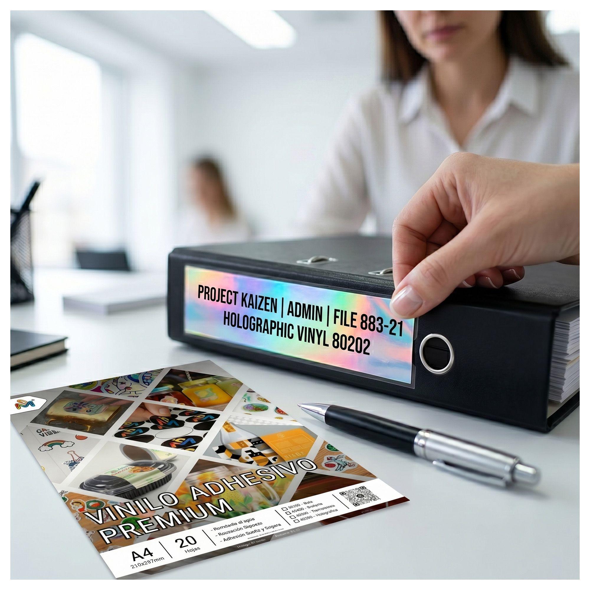 Papel Sticker Holográfico A4 80 Micras - 40 Hojas Inkjet Pro-2