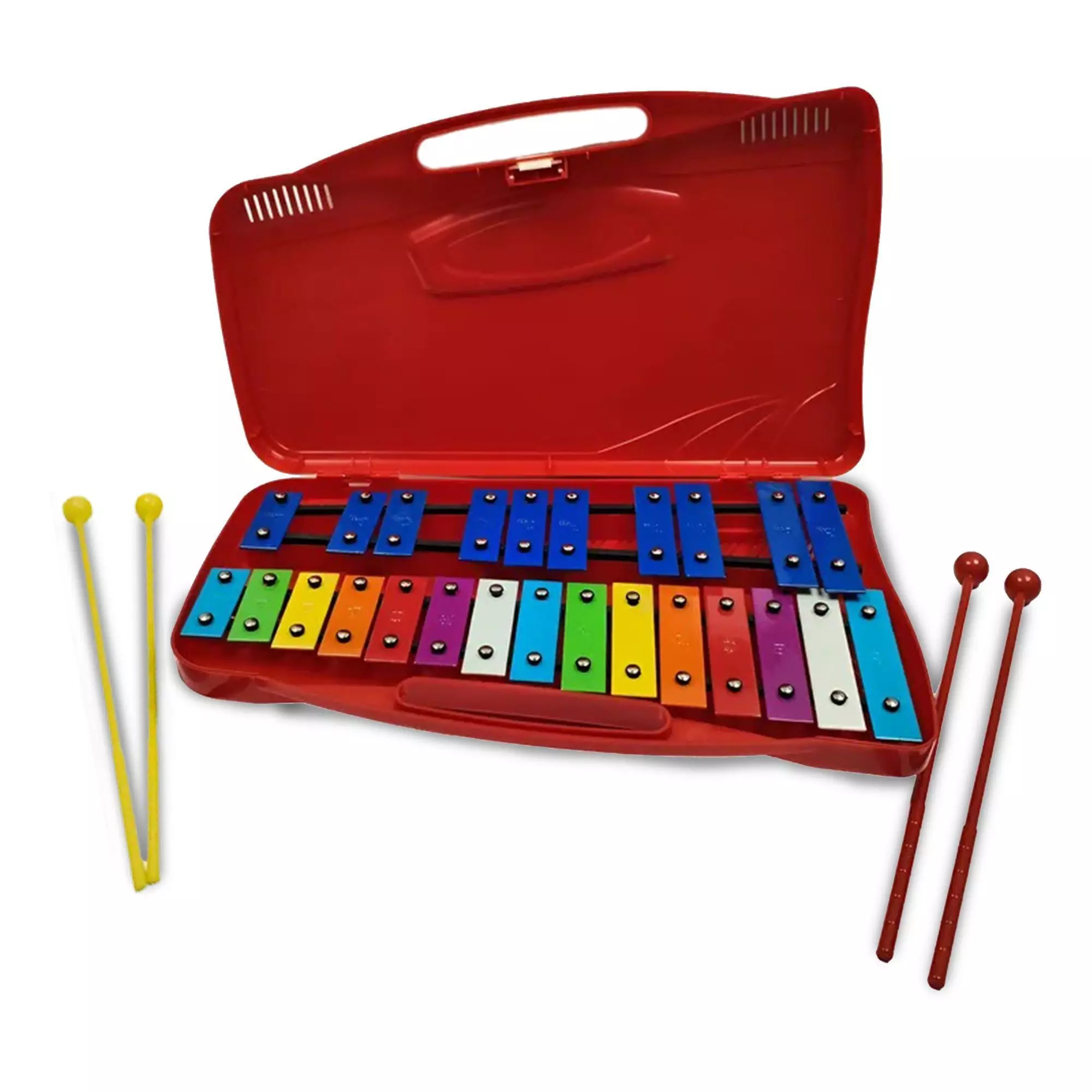 Metalófono Malik 25 Notas Cromático Premium Rojo-3