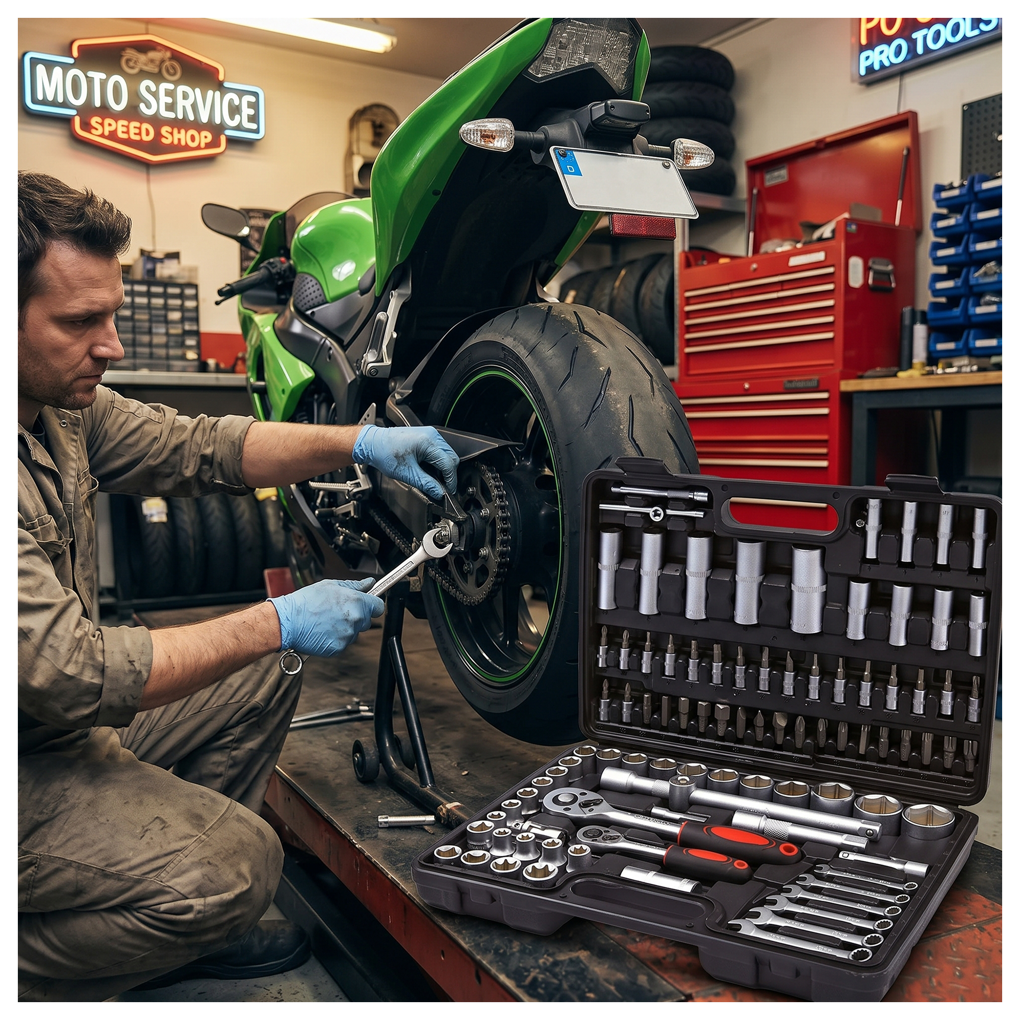 Set de Herramientas 108 Piezas con Dados - Caja Completa-2