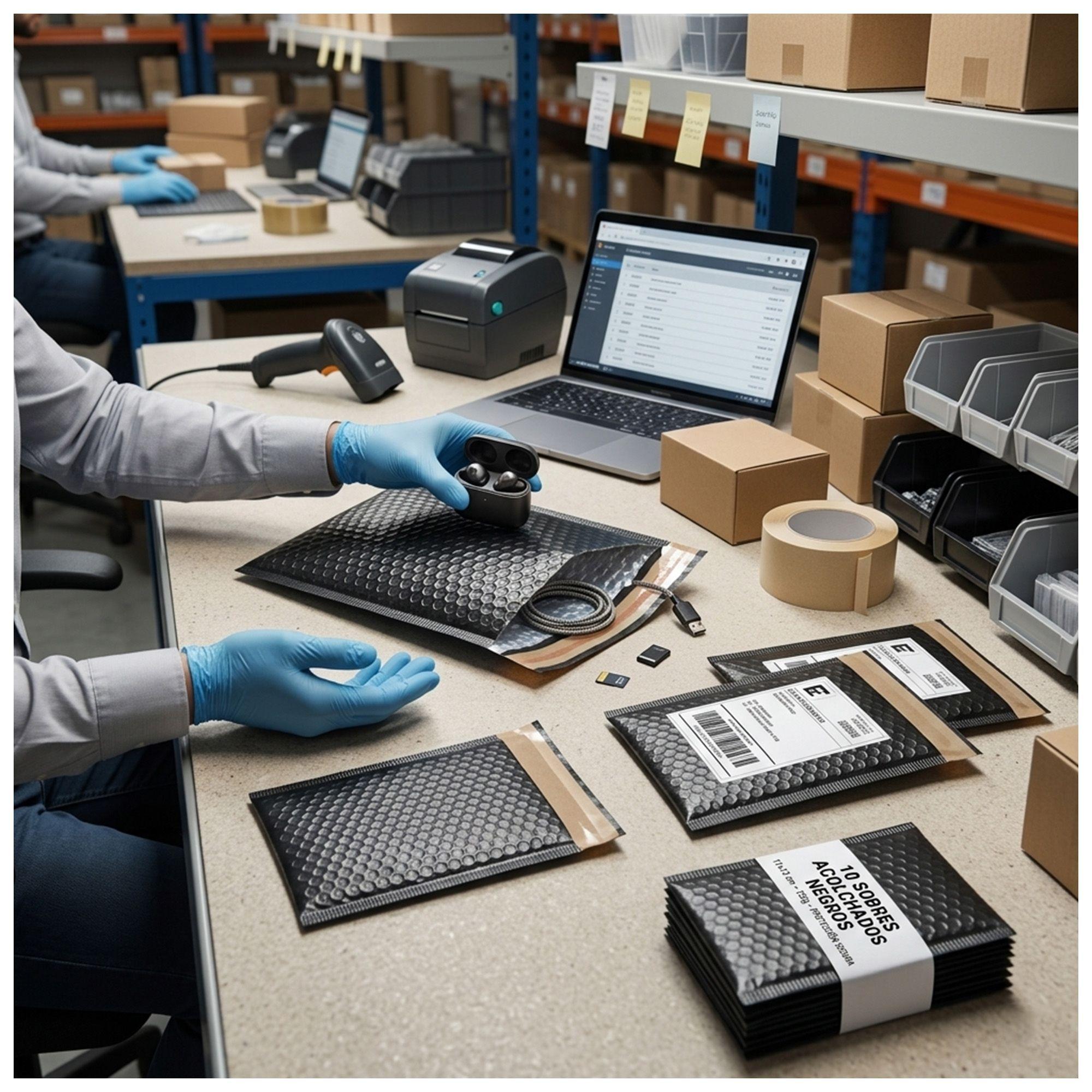 Pack 50 Sobres Burbuja Negros 11x17 cm-4