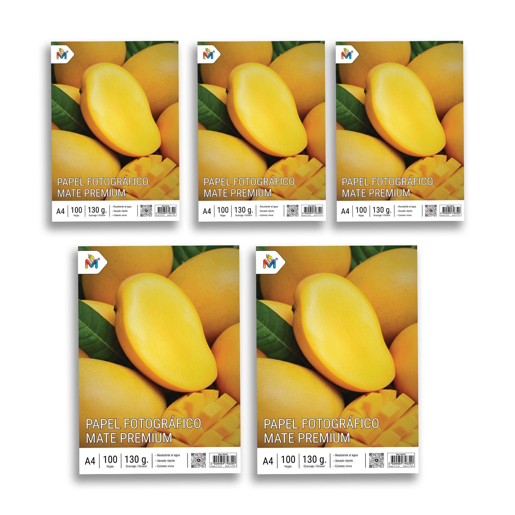 Pack x5 Papel Mate 130g A4 - 500 Hojas Fotos Sin Reflejo-2