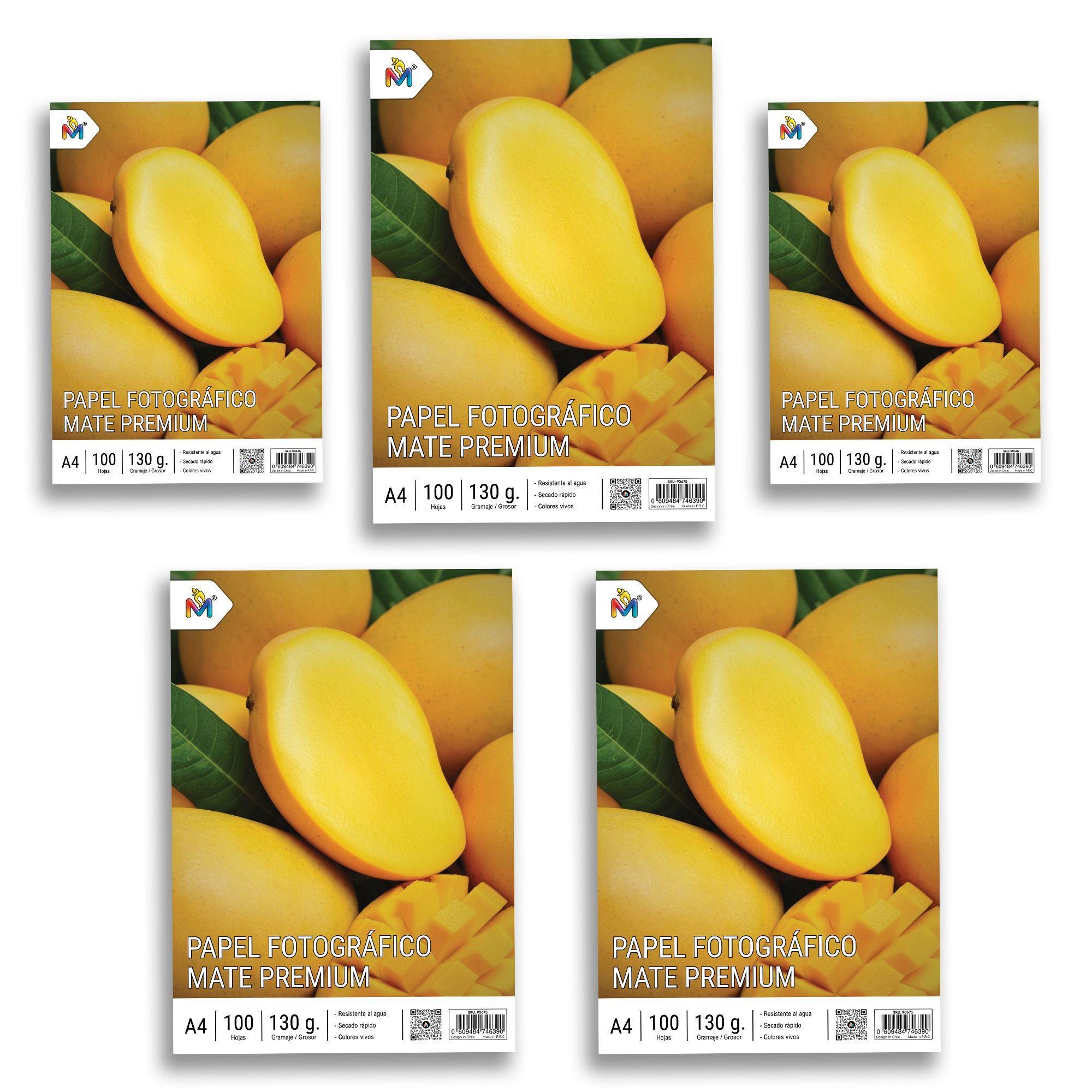 Pack x5 Papel Mate 130g A4 - 500 Hojas Fotos Sin Reflejo-4