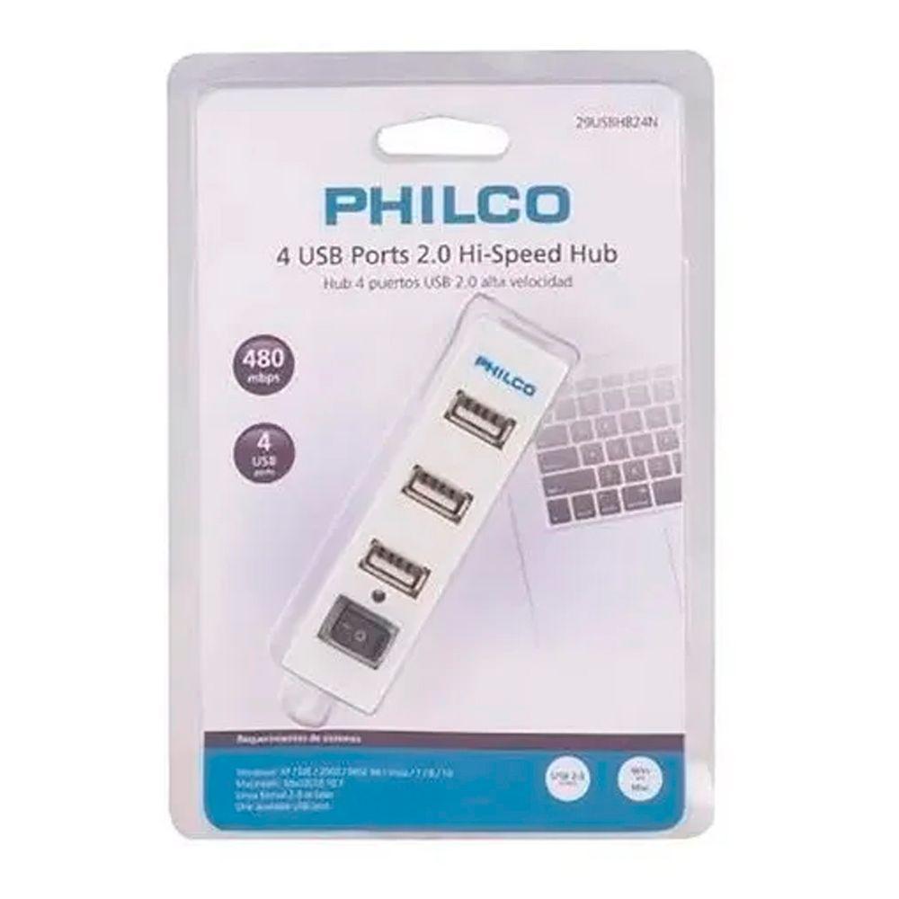 Mini Hub 2.0 4 Puertos Usb Blanco Philco - Malik-2