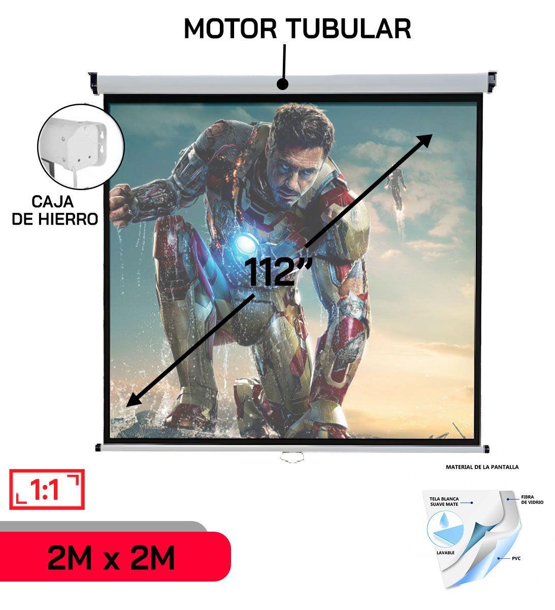 Telon 112" Electrico 2x2 mts Para Proyector Optoma UHD40-1