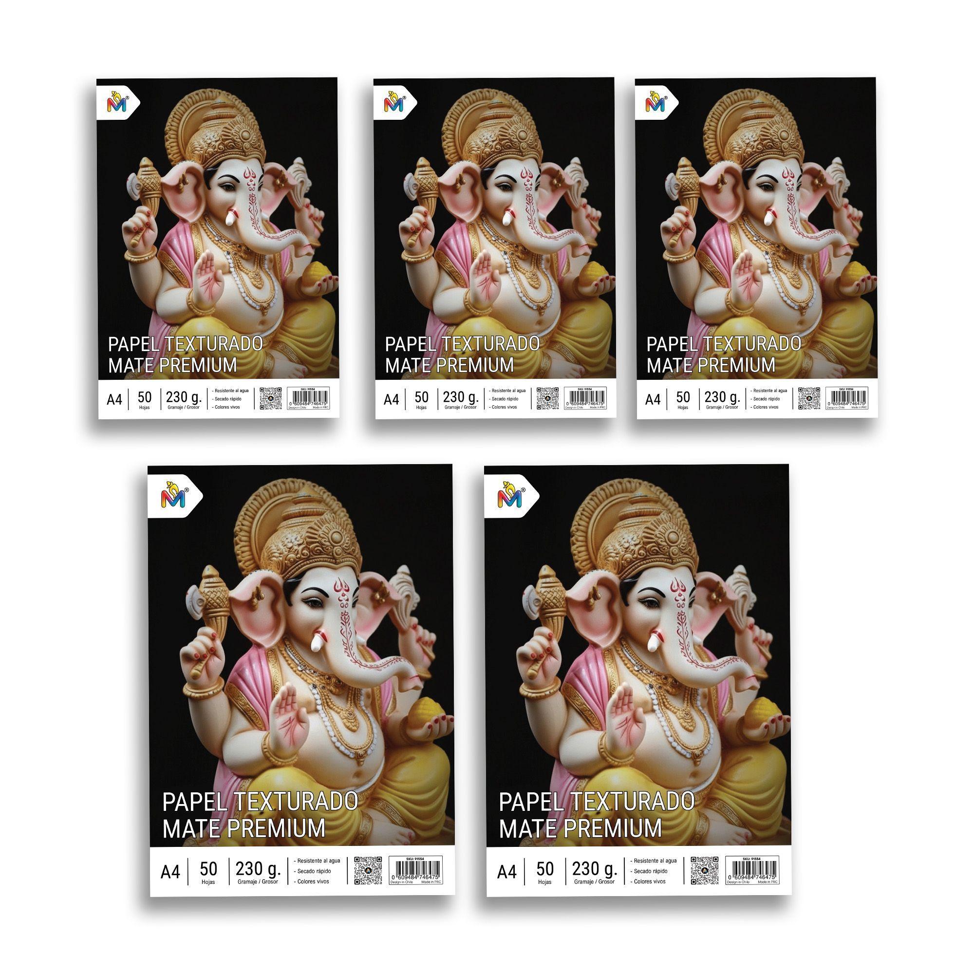 5 Unidades Papel Fibra A4 230g - 250 Hojas Texturadas-2