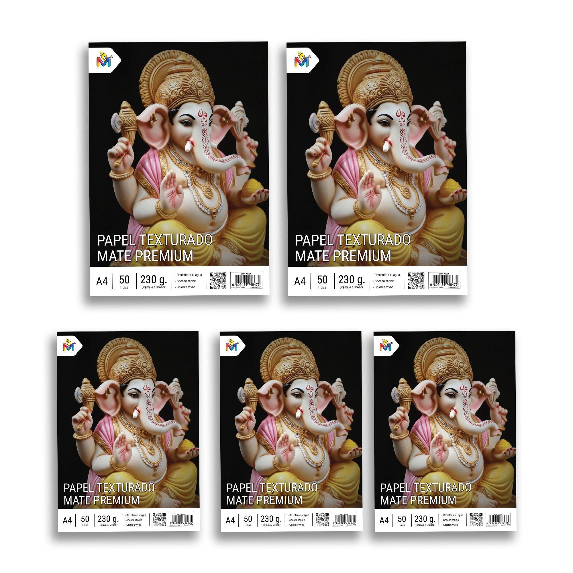 5 Unidades Papel Fibra A4 230g - 250 Hojas Texturadas-3