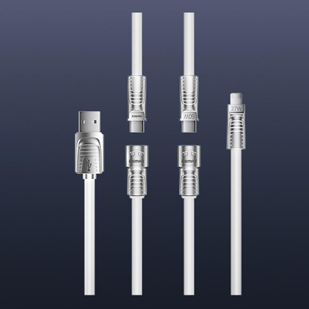 CABLE DE CARGA RAPIDA 4 EN 1 60W 1.5MTS BLANCO RC-C168-2