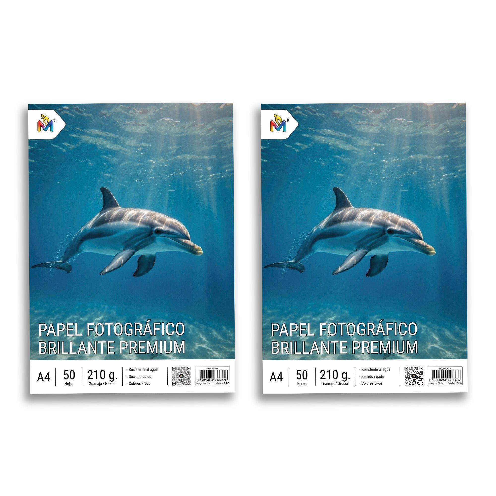 2x Papel Fotográfico A4 210g Brillo Superior - 100 Hojas en Total-0