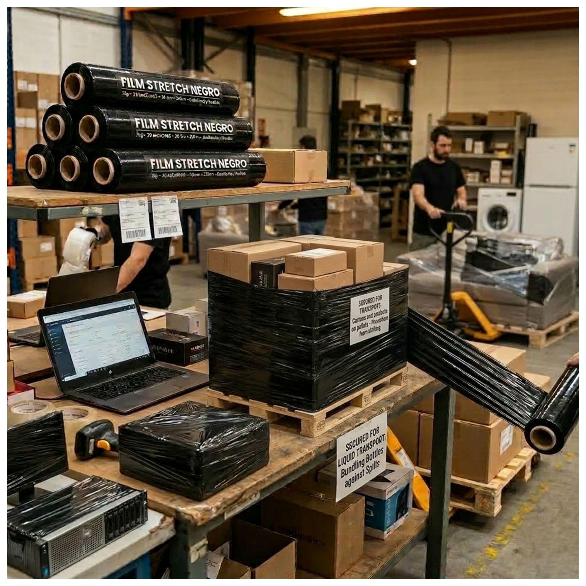 Rollo Film Stretch Negro 3kg Alusa - 50cm 20 Mic-3