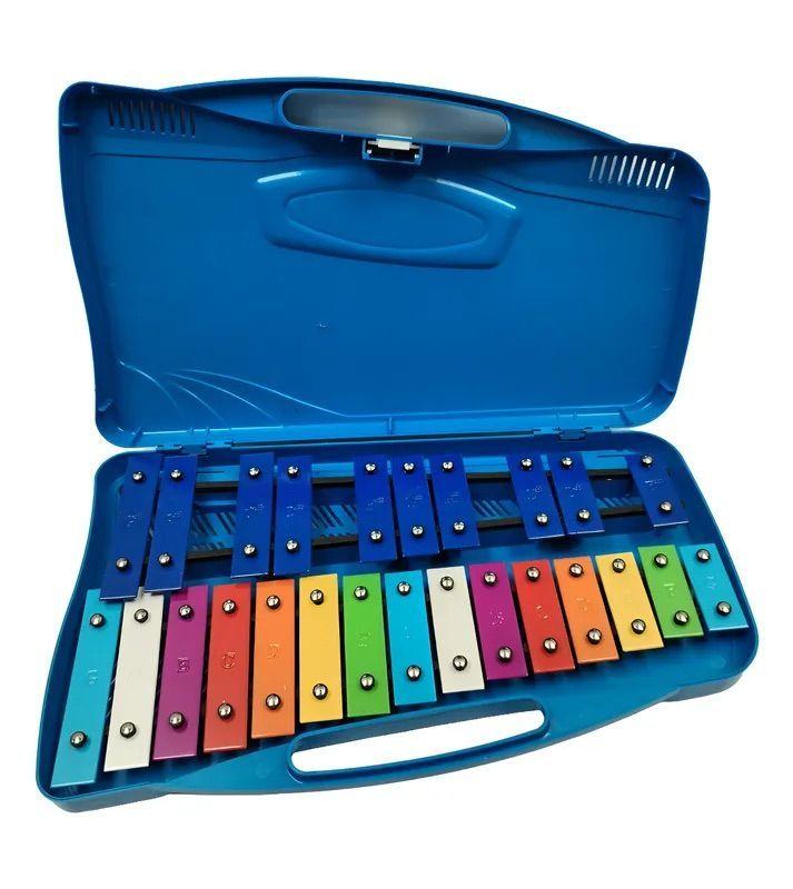 Xilófono 25 Notas Cromático Malik Azul + 2 Baquetas-1
