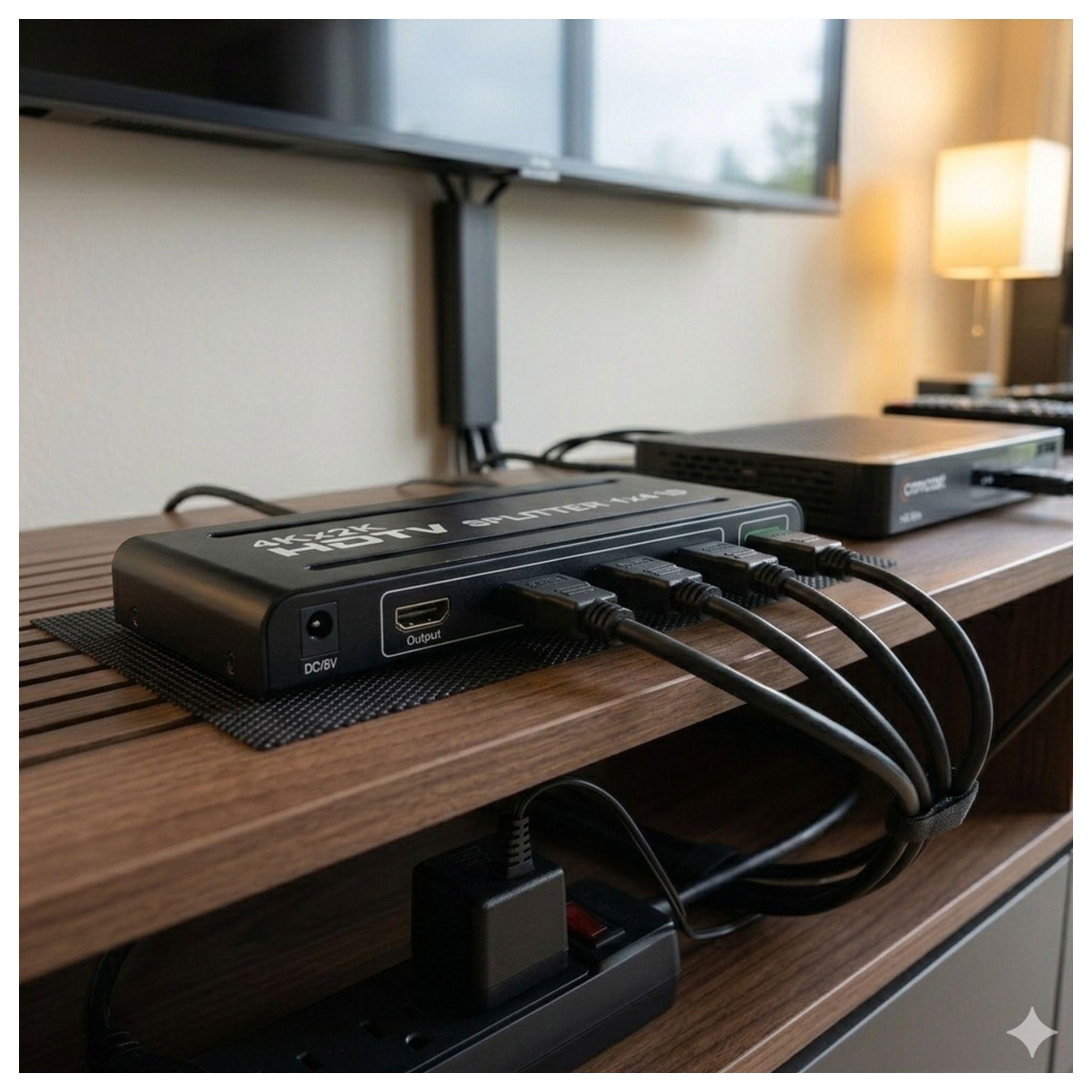 Splitter de HDMI 4K 1 Entrada 4 Salidas Ultra HD Duplicador-3