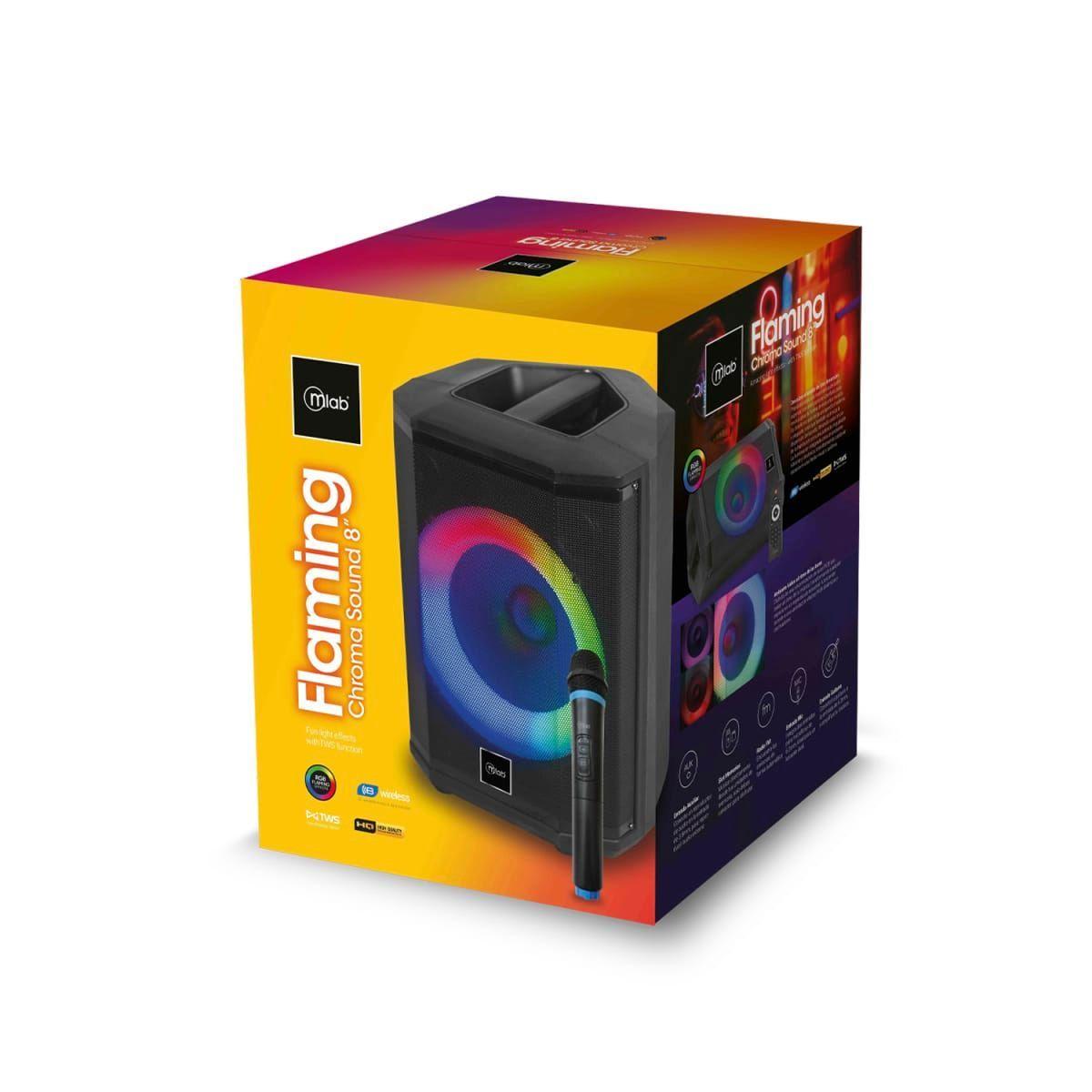 MLAB PARLANTE FLAMING CHROMA SOUND 8" CON MICROFONO INALAMBRICO-6