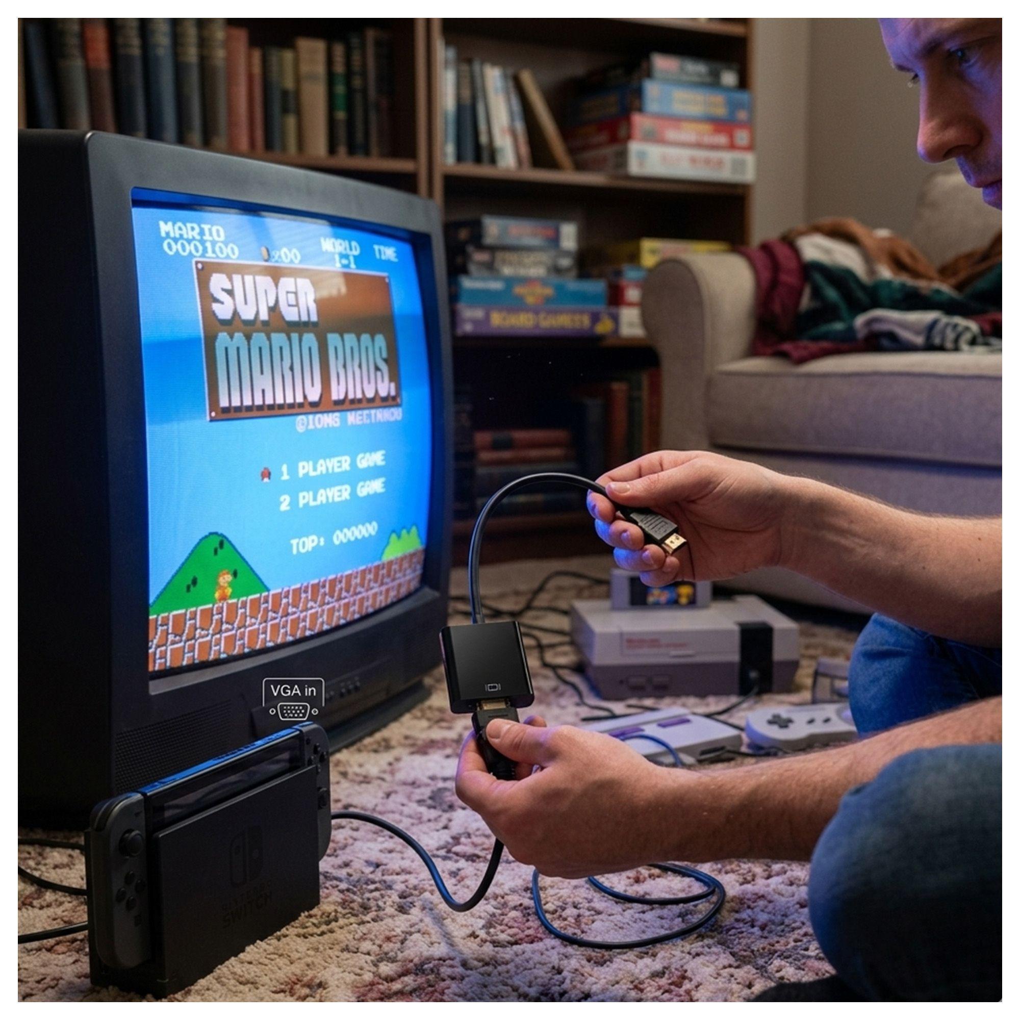 Adaptador de HDMI a VGA con Cable Macho Hembra HDTV-4