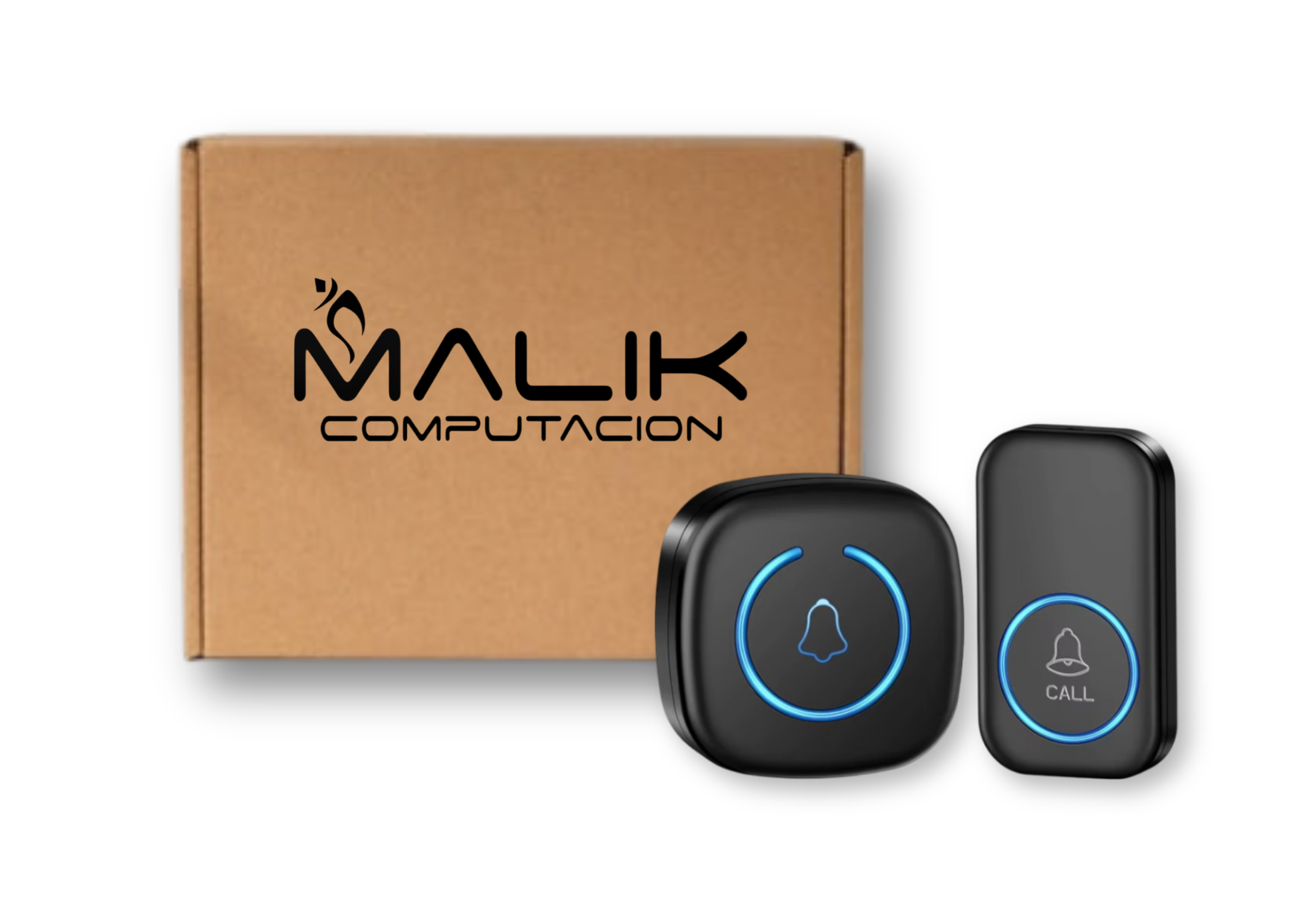 Timbre Inalámbrico Negro Diseño Slim para Espacios Modernos Pack 3-0