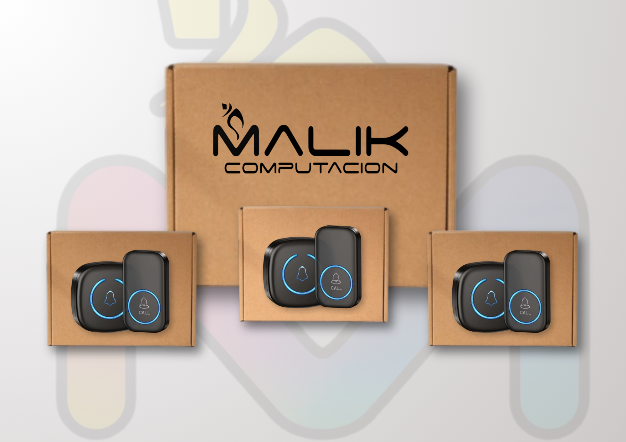 Timbre Inalámbrico Negro Diseño Slim para Espacios Modernos Pack 3-2