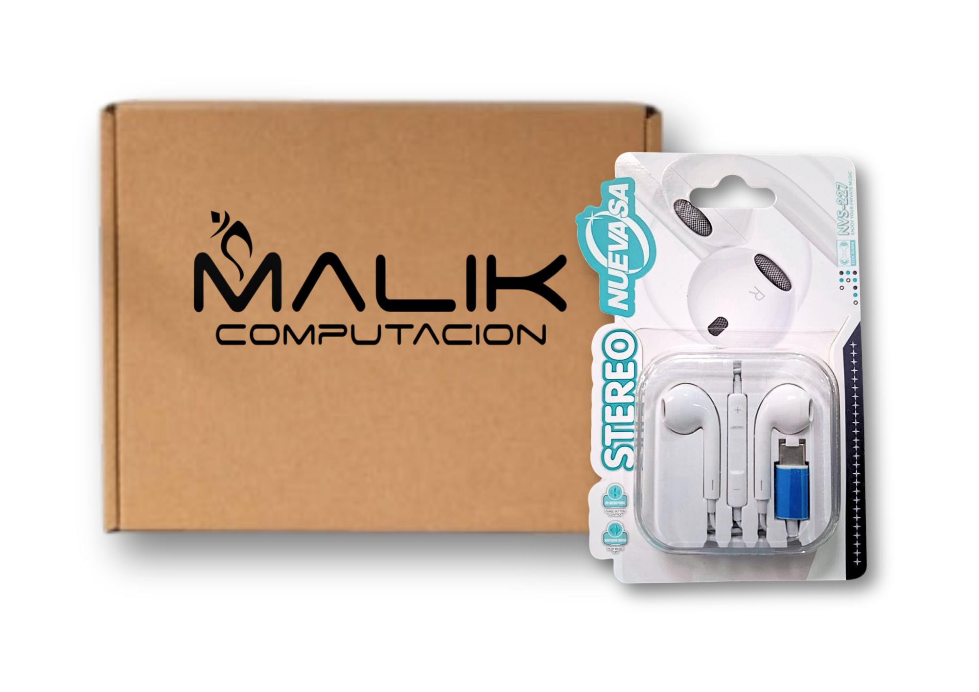 Audífonos Estéreo Conector Type USB-C 120cm Auriculares Blanco Pack 10-0