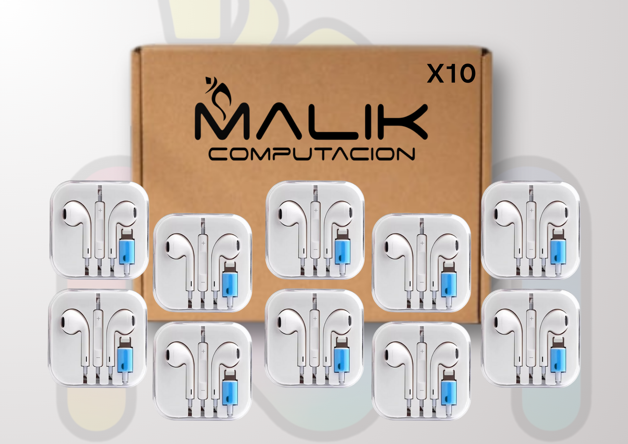 Audífonos Estéreo Conector Type USB-C 120cm Auriculares Blanco Pack 10-1