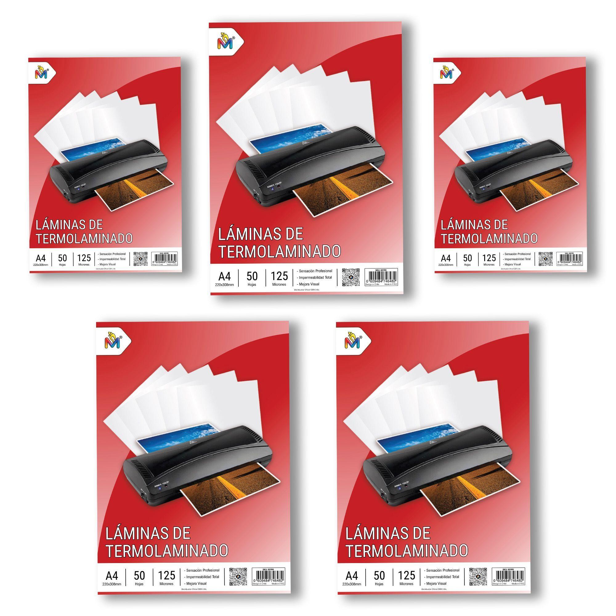 5x Fundas para Plastificado A4 125um - 250 Hojas Extra Rígidas-2