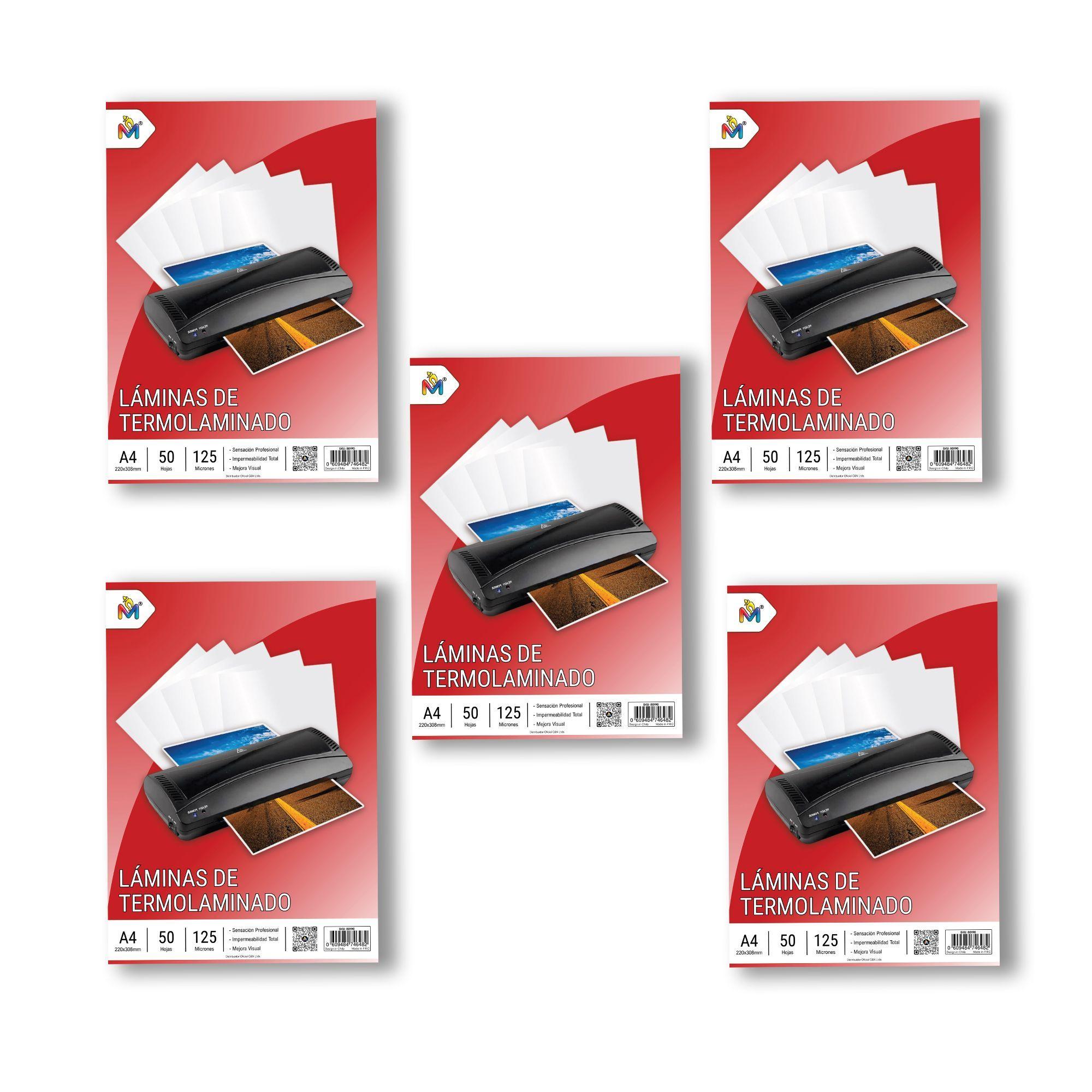 5x Fundas para Plastificado A4 125um - 250 Hojas Extra Rígidas-3