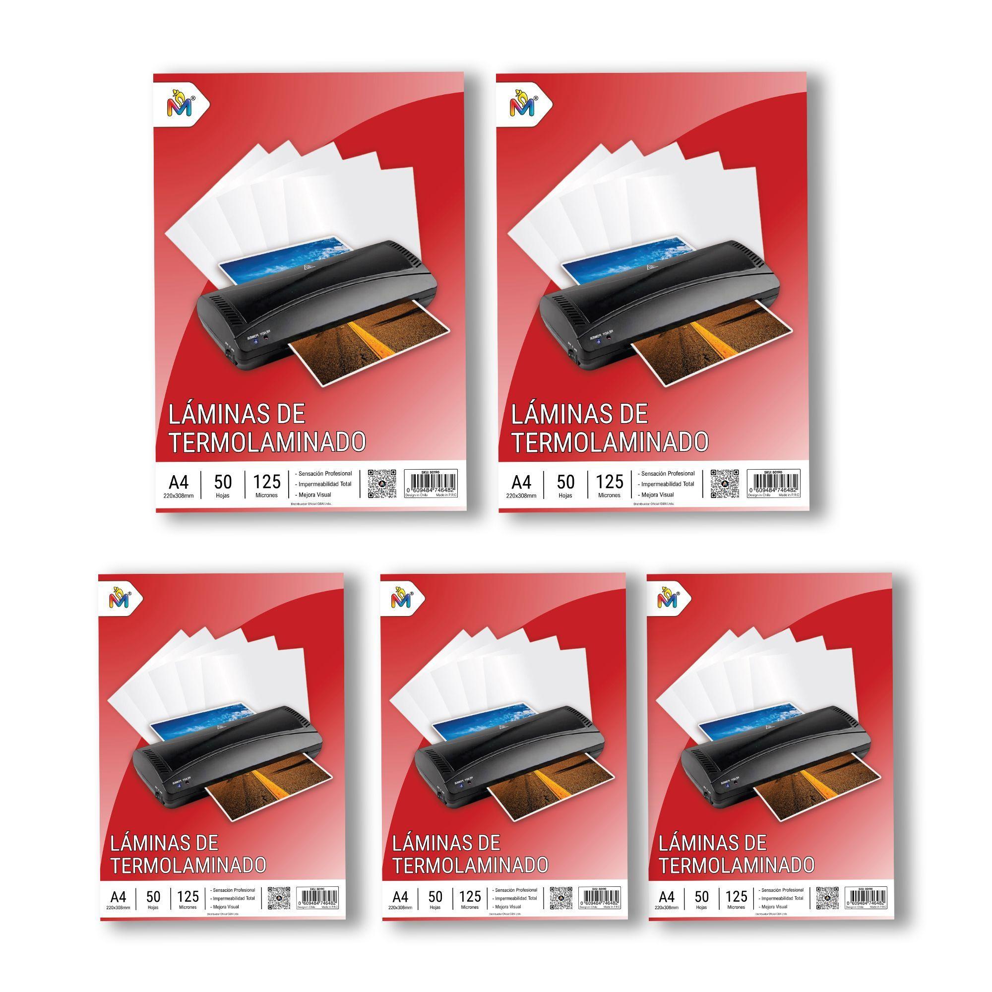 5x Fundas para Plastificado A4 125um - 250 Hojas Extra Rígidas-4