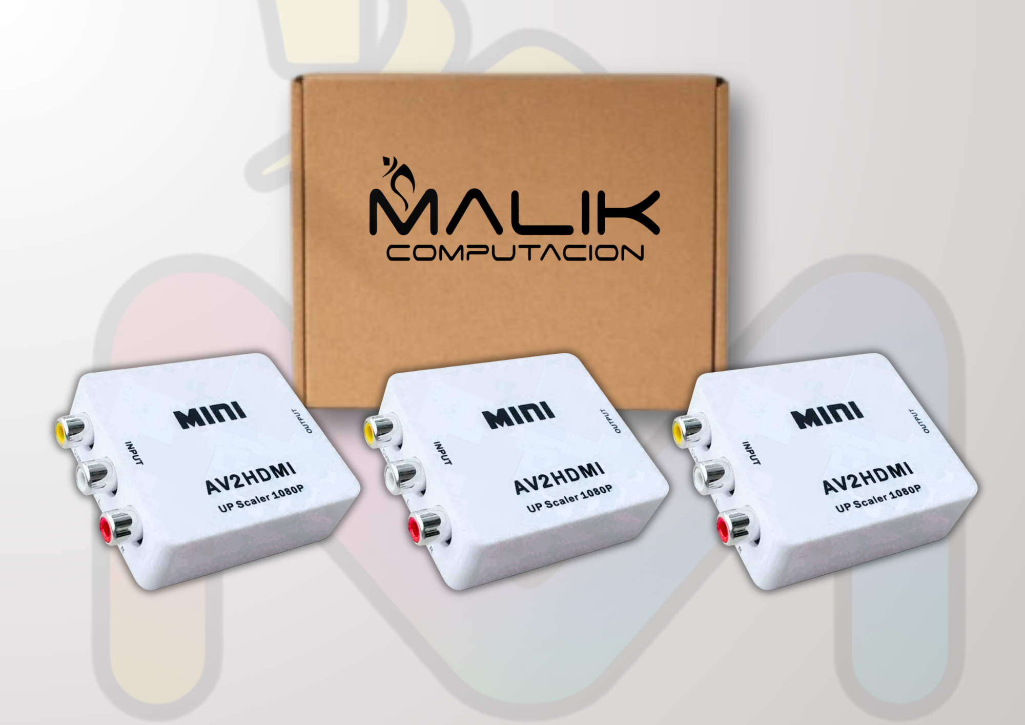 Adaptador AV a Hdmi Convertidor 3 RCA a HDMI AV2HDMI Pack 3-2