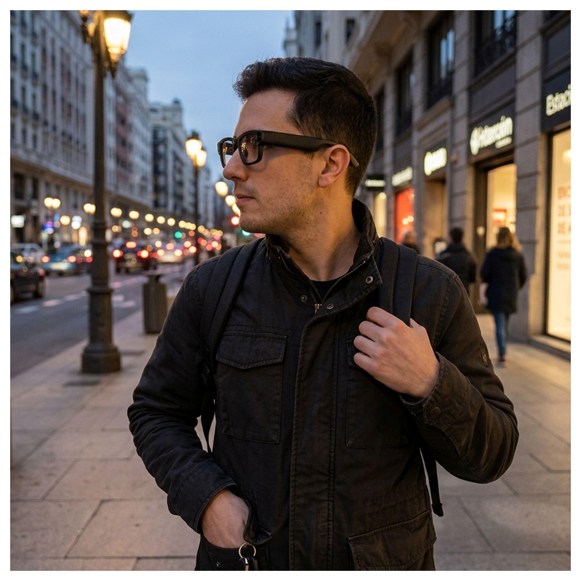 Gafas de Realidad Aumentada XV20 Cámara IA Video HD Negro-2