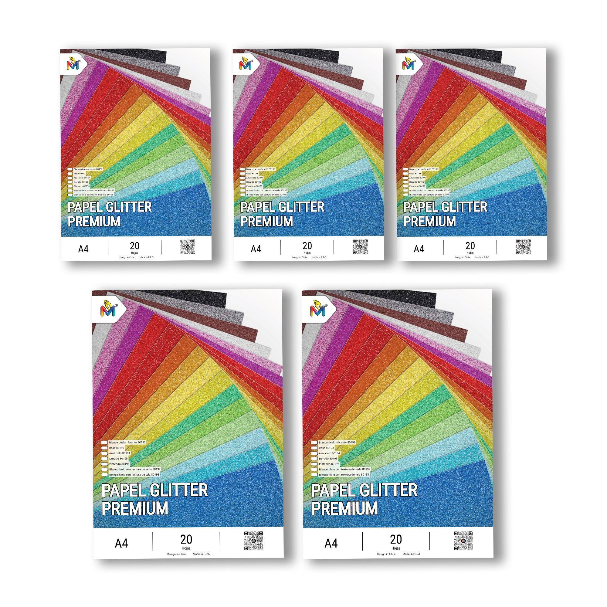 Kit 100 Hojas Papel Blanco Hielo - Brillo y Textura Pro-3