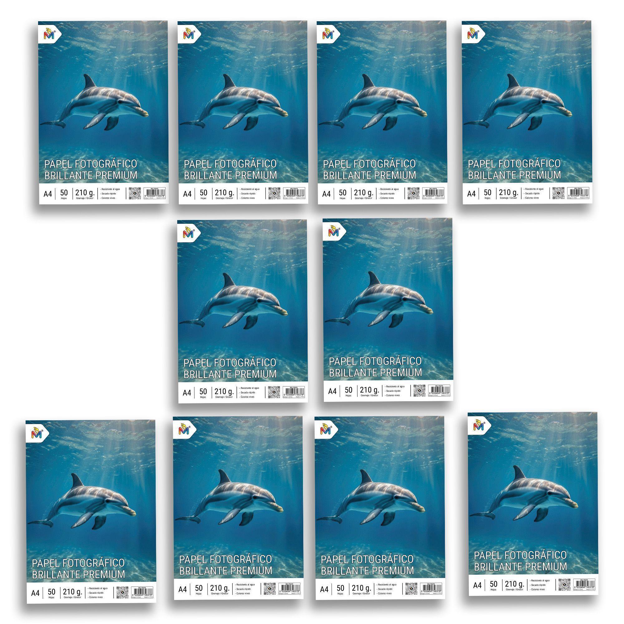 10x Papel Fotográfico 210g A4 Inkjet - 500 Hojas Premium-3