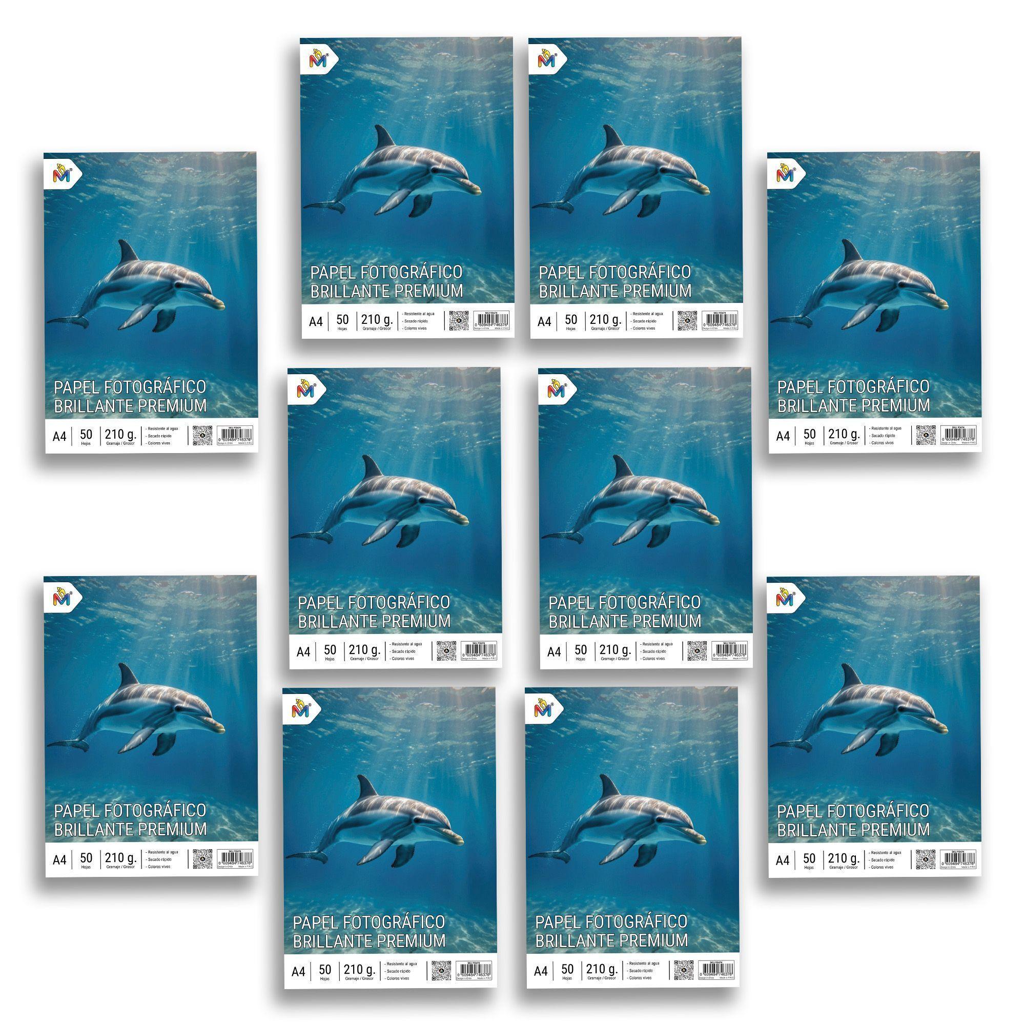 10x Papel Fotográfico 210g A4 Inkjet - 500 Hojas Premium-4