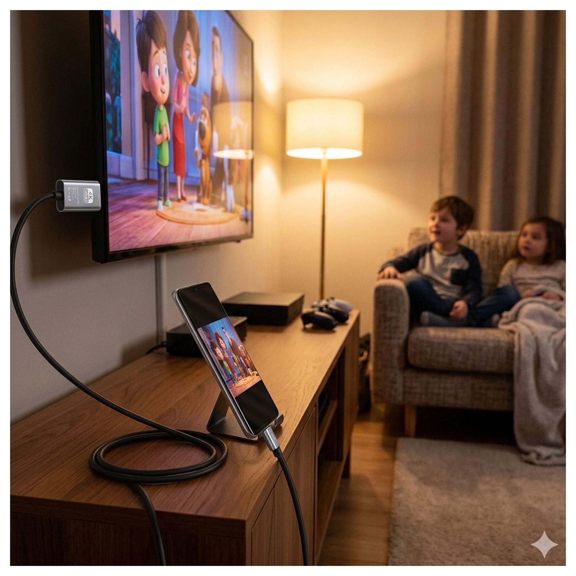 Adaptador USB-C a HDMI 4K 2 Metros para Laptop y Celular-3