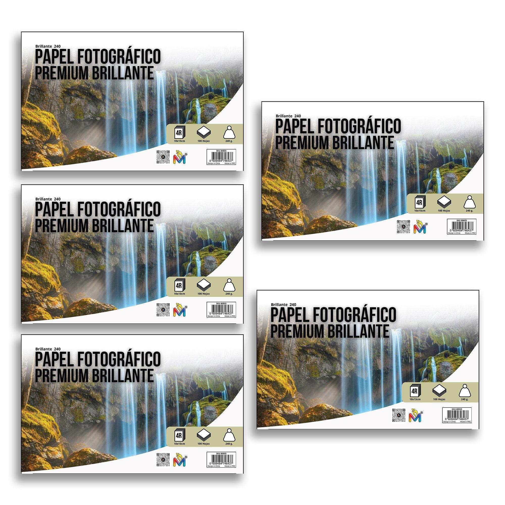 5 Unidades Papel Foto 10x15 240g - 500 Hojas Brillo Espejo-2