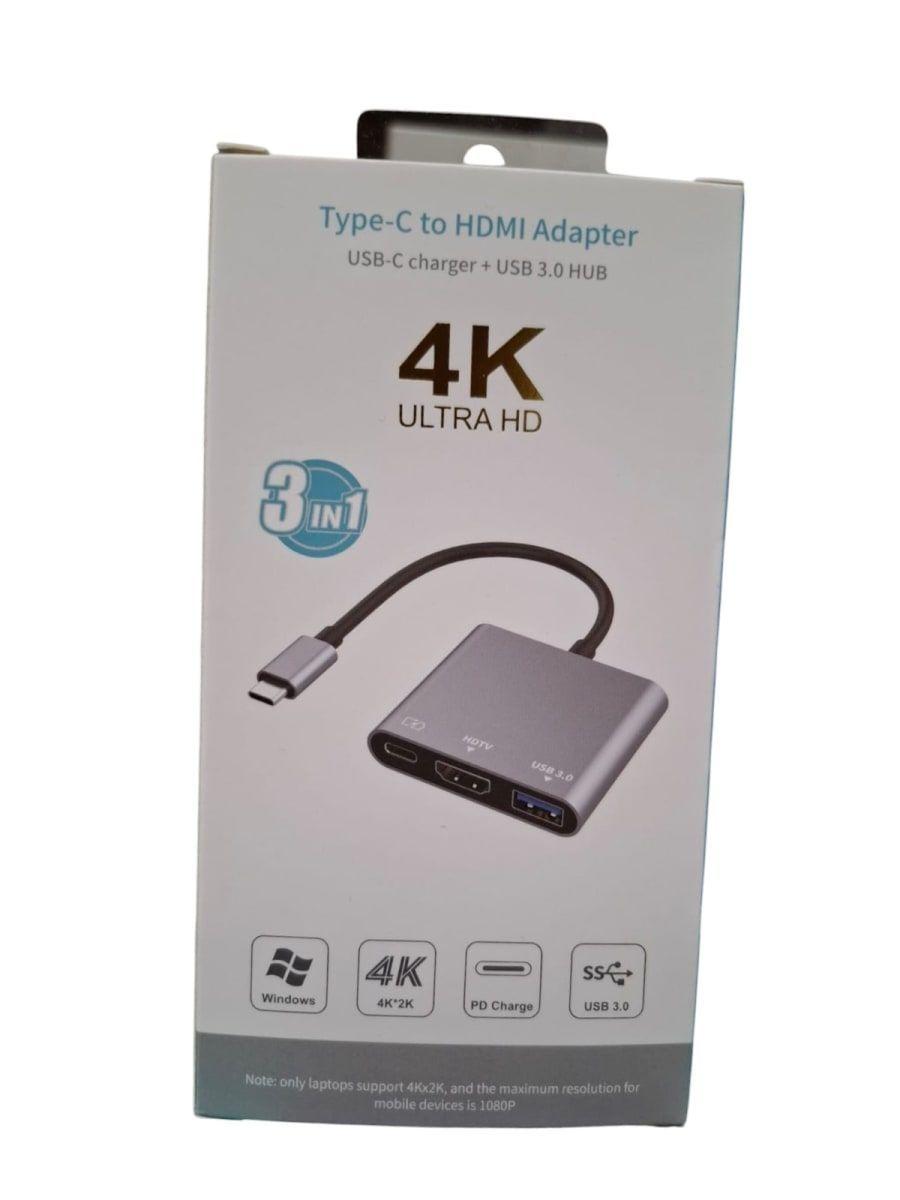 Adaptador USB-C a HDMI, USB 3.0 y Carga Rápida-0
