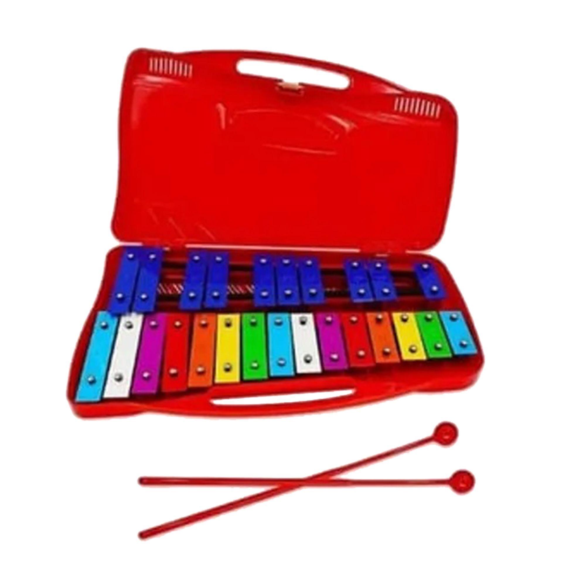 Metalófono Malik 25 Notas Cromático Rojo Premium-3