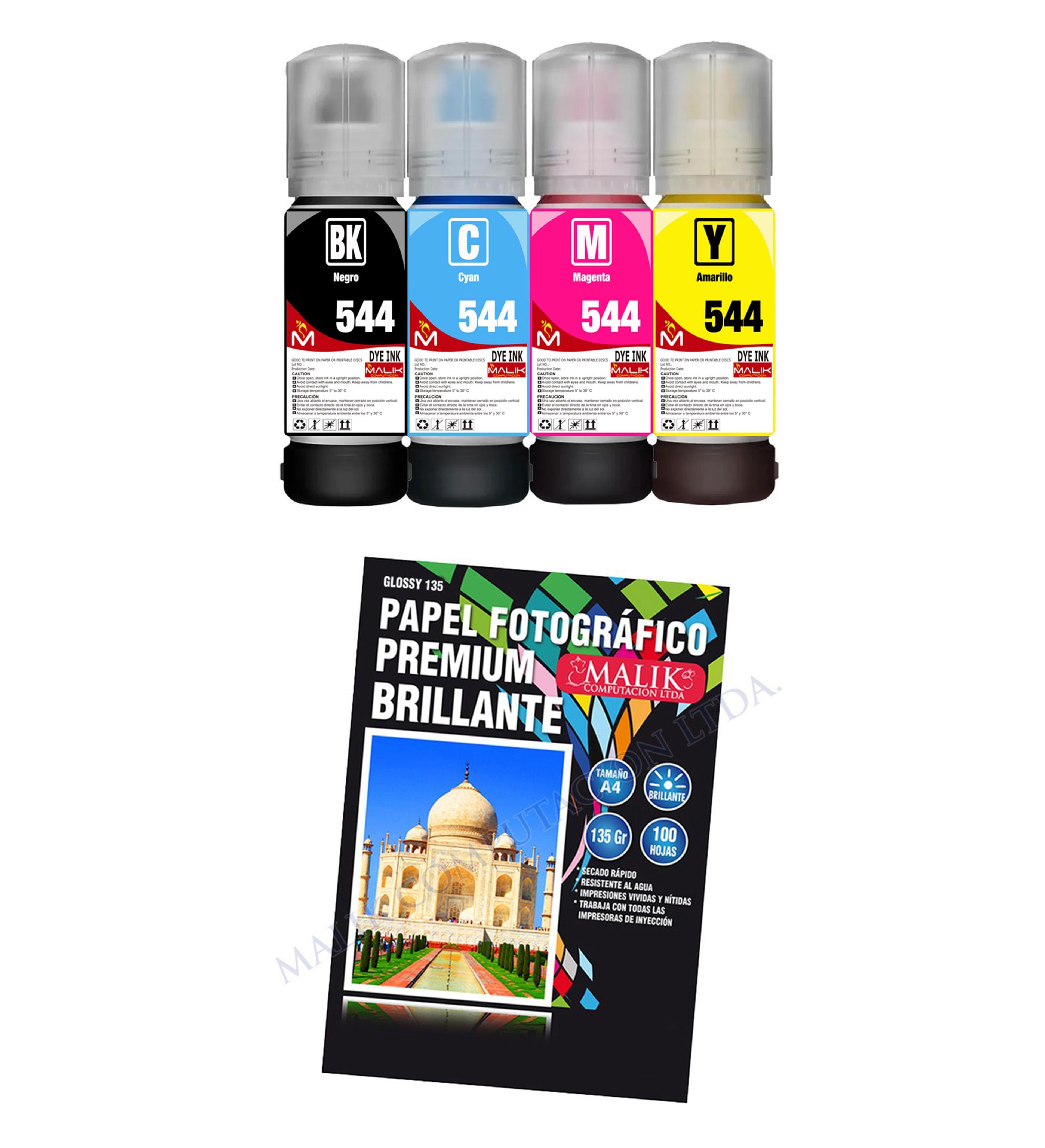 Papel Glossy 135gm 100 hojas + 4 Tintas para Epsn L575-0