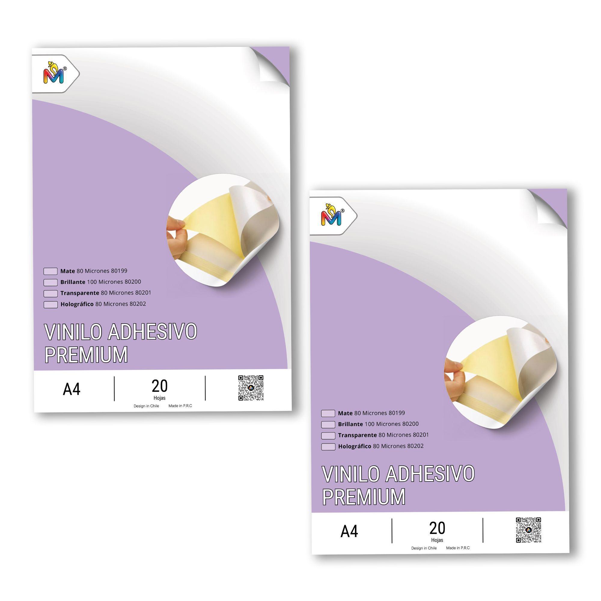 40 Hojas Papel Adhesivo Transparente Mate - Pack Doble 80um-3