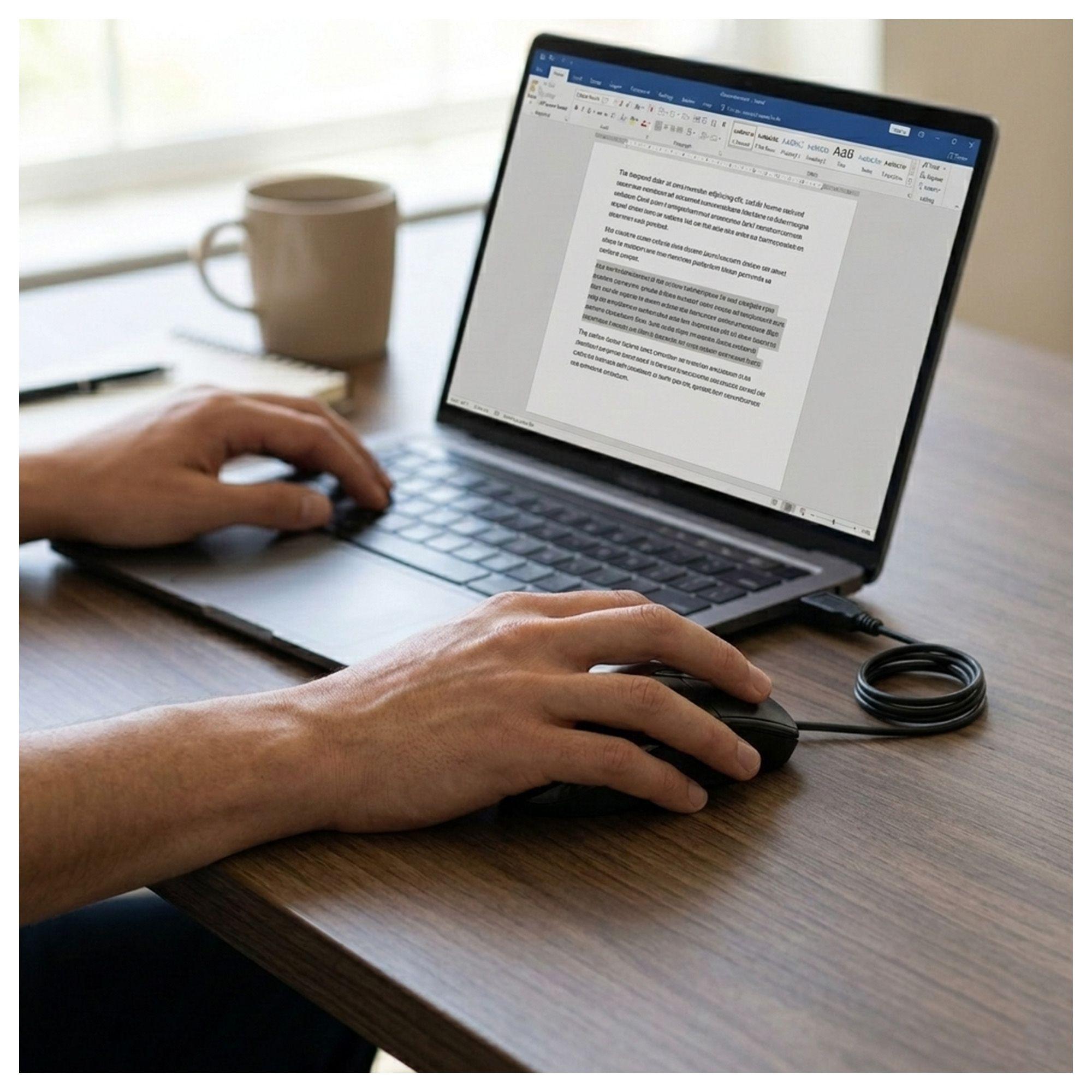 Mouse Oficina M29 USB Negro Diseño Ergonómico-2