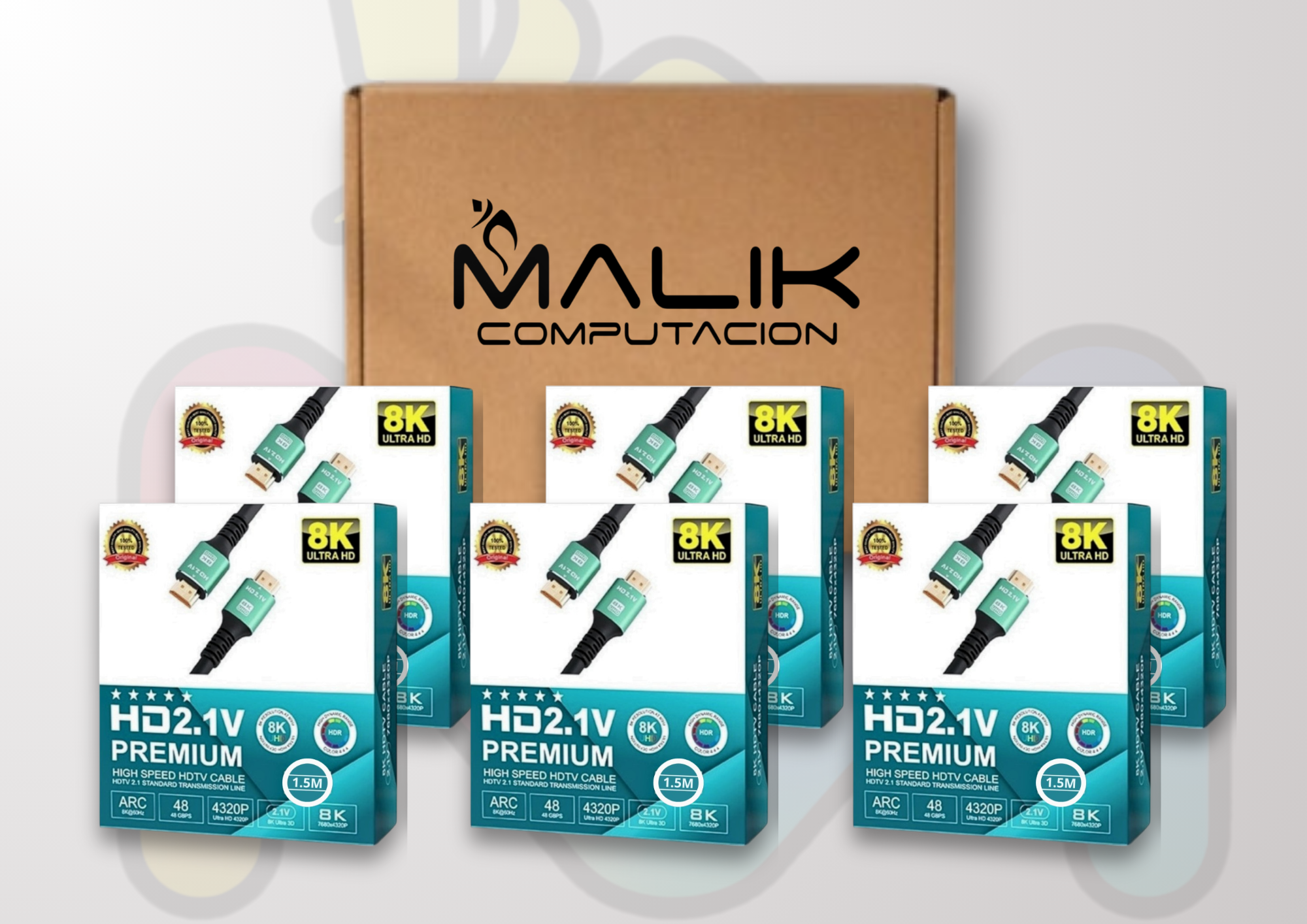 Cable Hdmi V2.1 Ultra Hd 8K 60hz 48gbps 1.5mt Pack 6-3