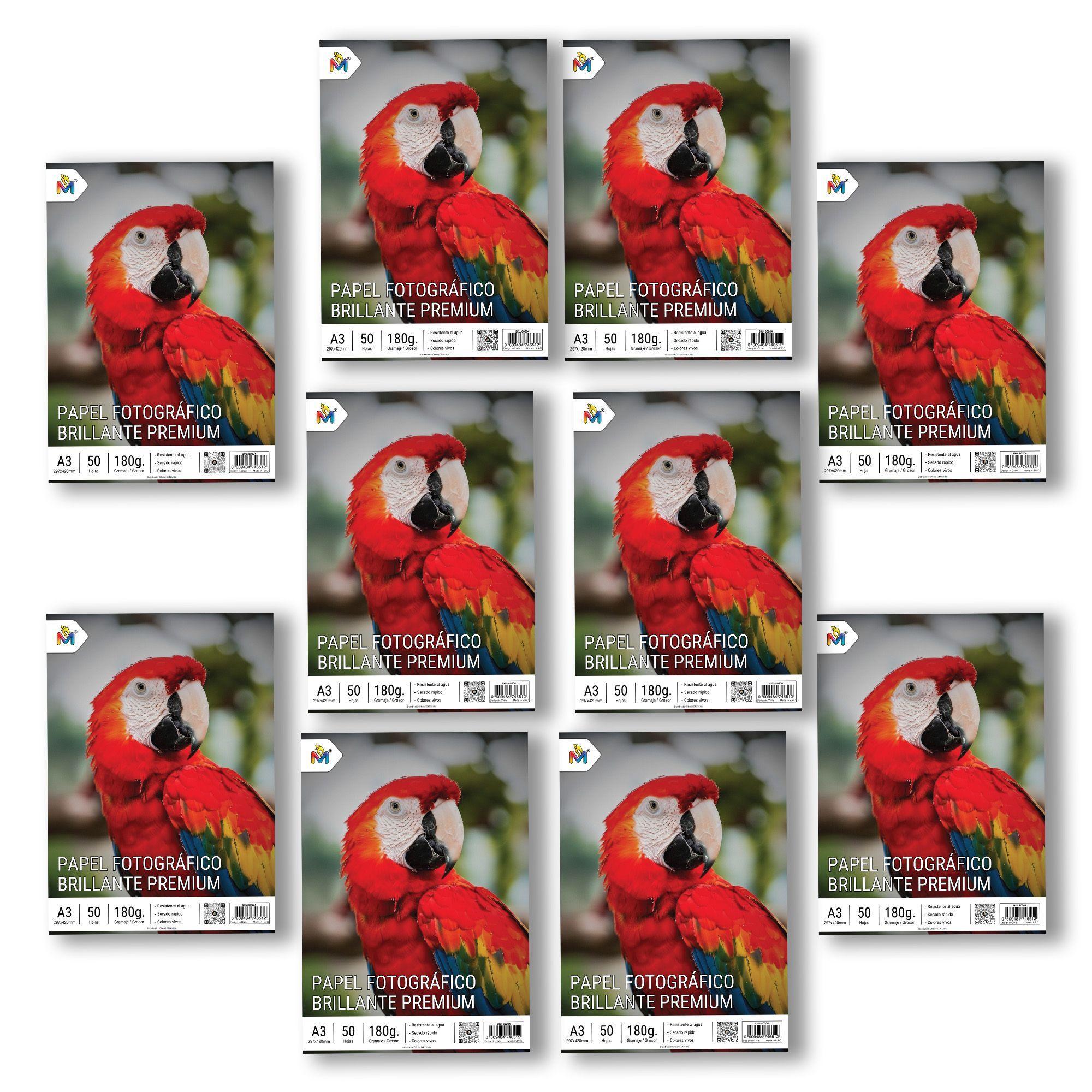 Pack x10 Papel Foto A3 180g - 500 Hojas Brillo Especial Inkjet-4