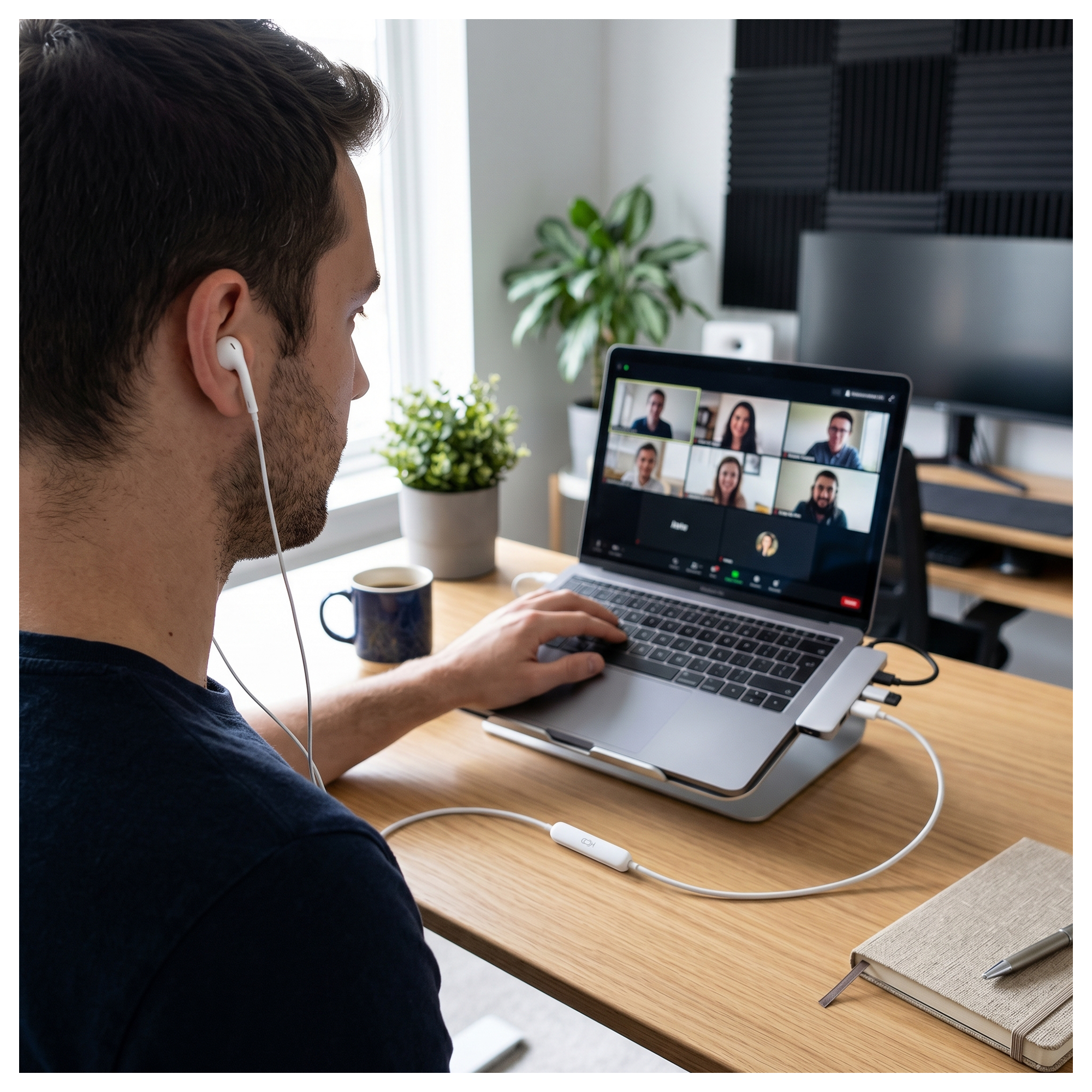 Pack 2 Cascos USB-C Estéreo Blanco 1.2m NVS-227 con Micrófono Integrado-3