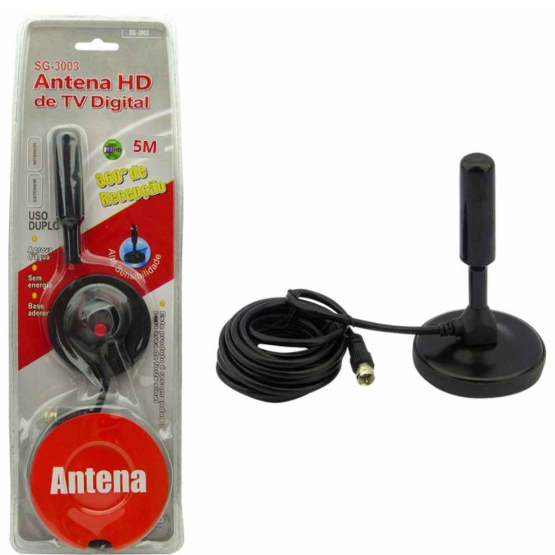 Antena TV HD - Cable Coaxial de Cobre 5m Duradero-5